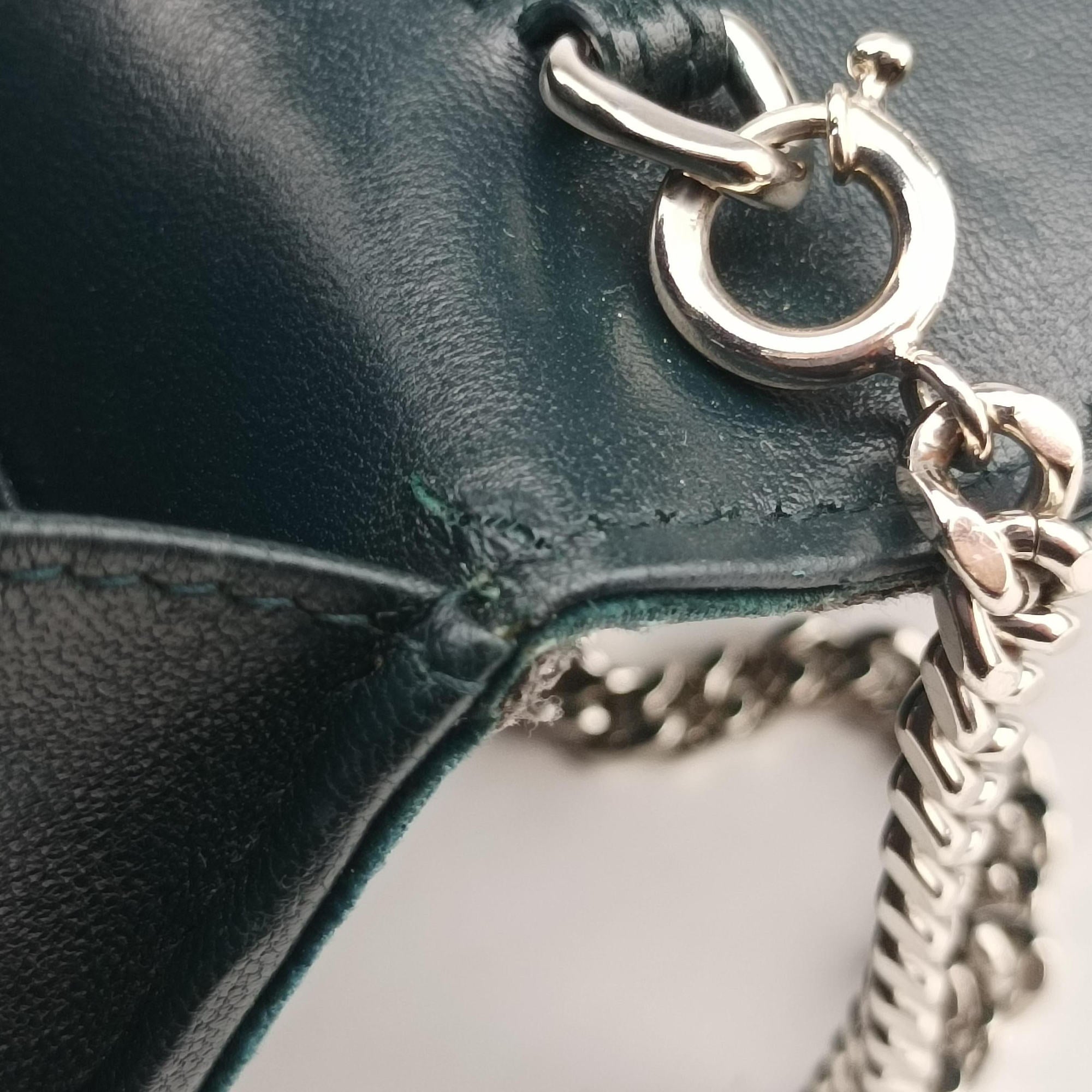 Secondhand Yves Saint Laurent KATE Green velour 491521 shoulderbag | stylenewstar