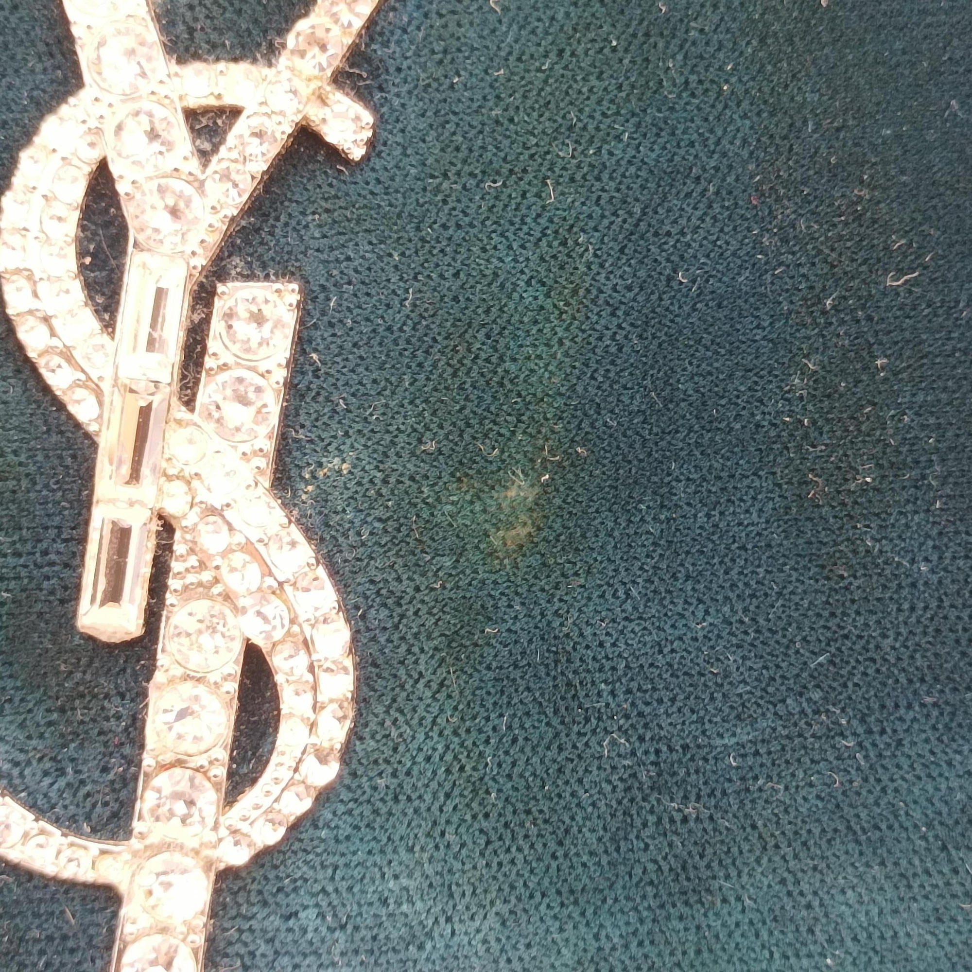 Secondhand Yves Saint Laurent KATE Green velour 491521 shoulderbag | stylenewstar