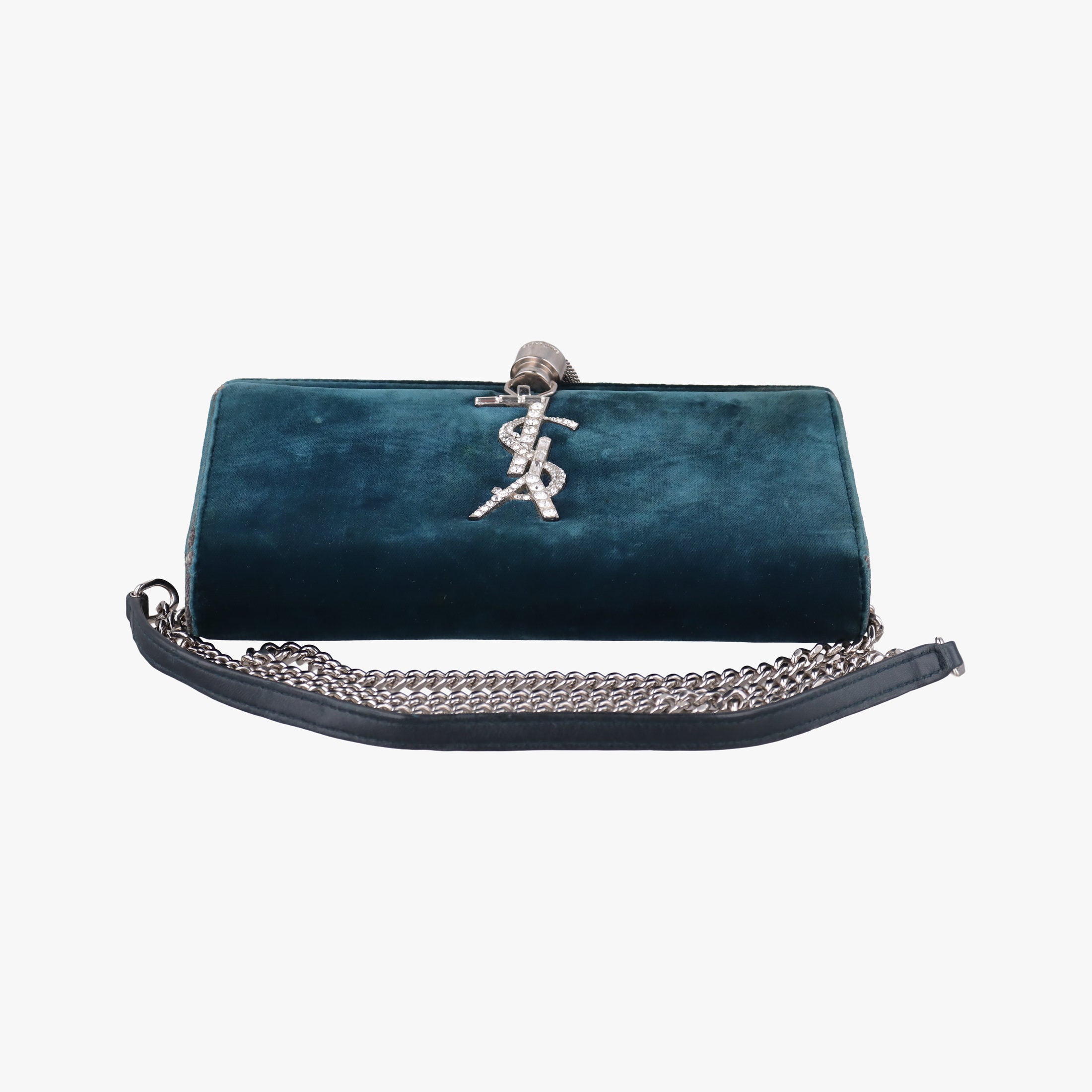 Secondhand Yves Saint Laurent KATE Green velour 491521 shoulderbag | stylenewstar