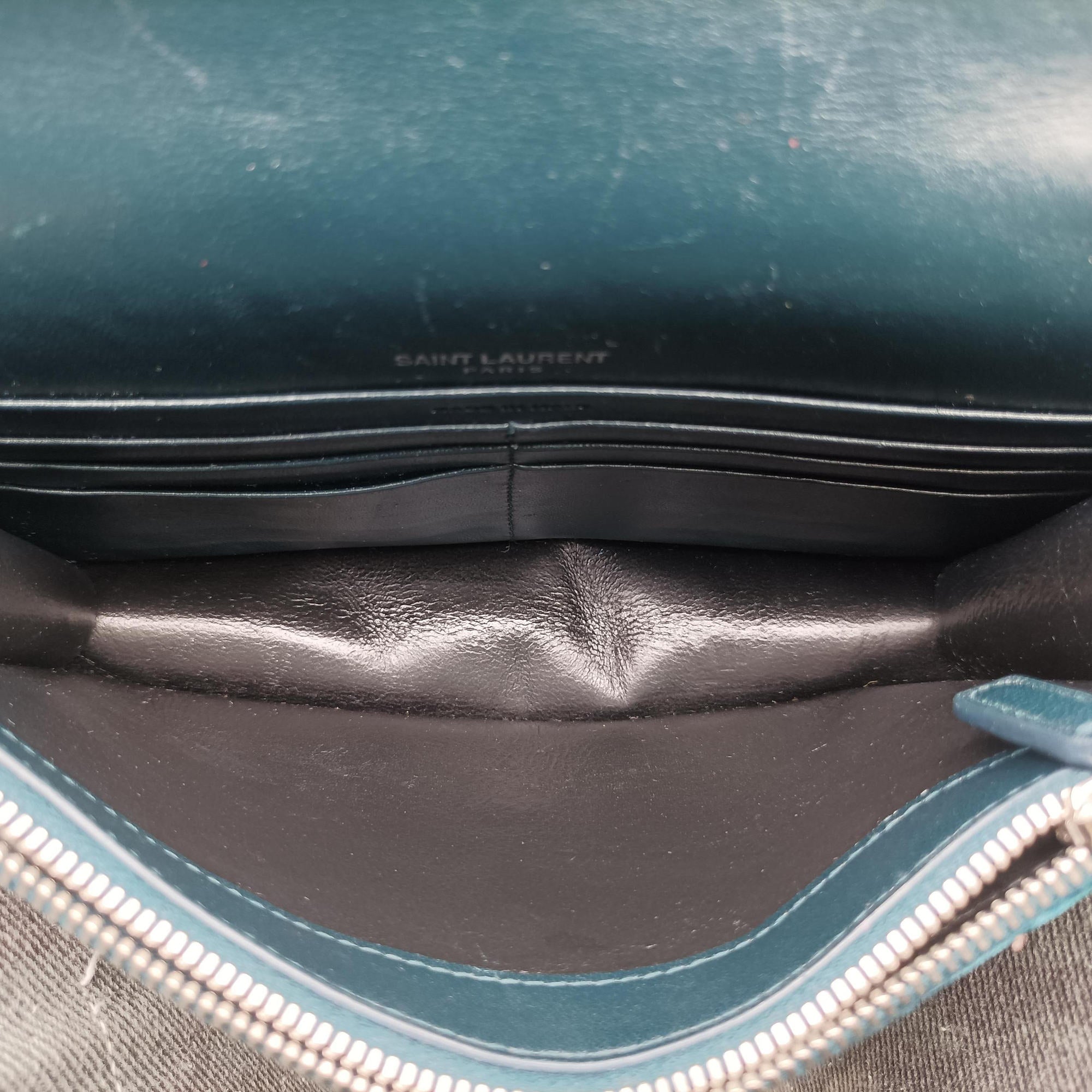 Secondhand Yves Saint Laurent KATE Green velour 491521 shoulderbag | stylenewstar