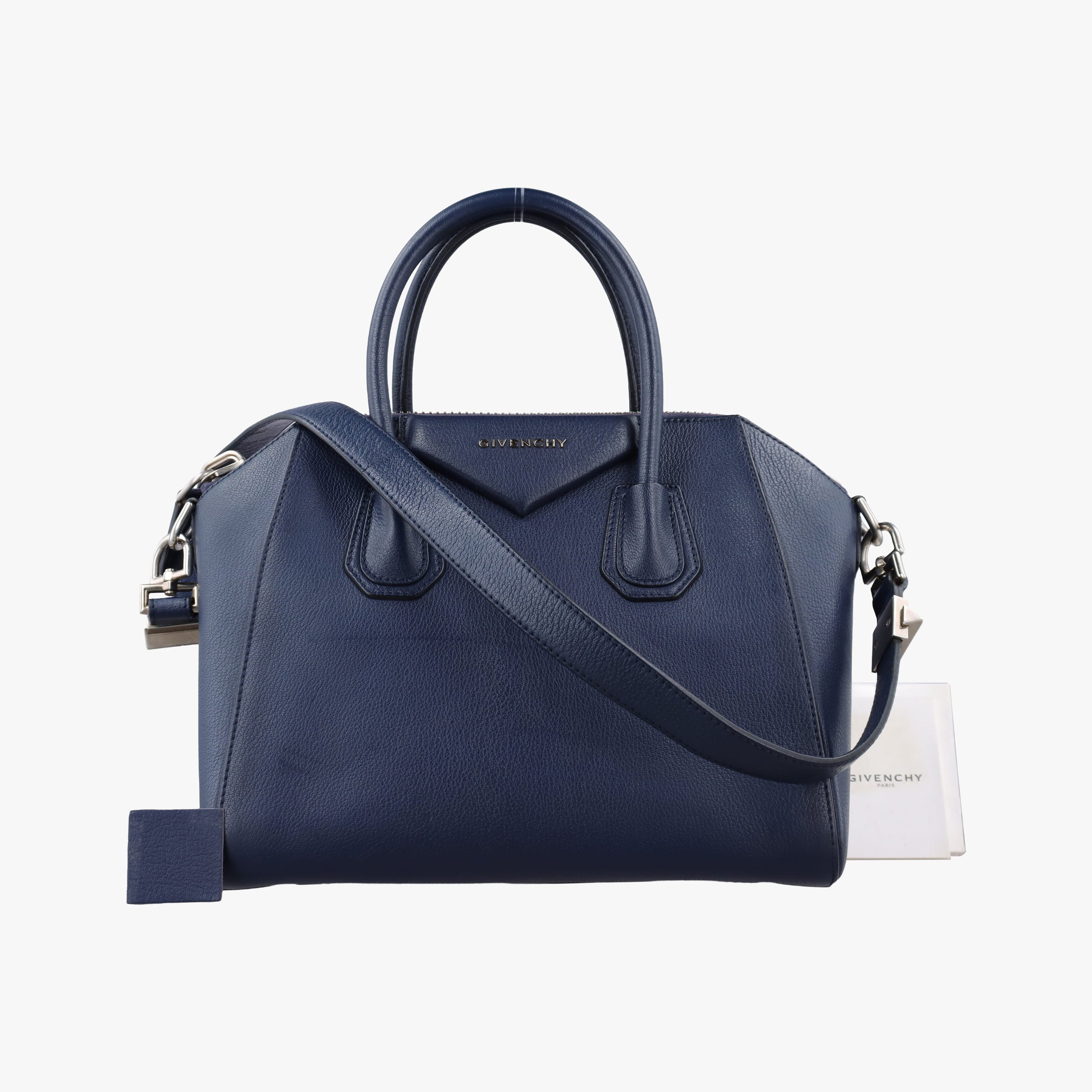 Pre-owned Givenchy Antigona Navy Leather  shoulderbag | stylenewstar