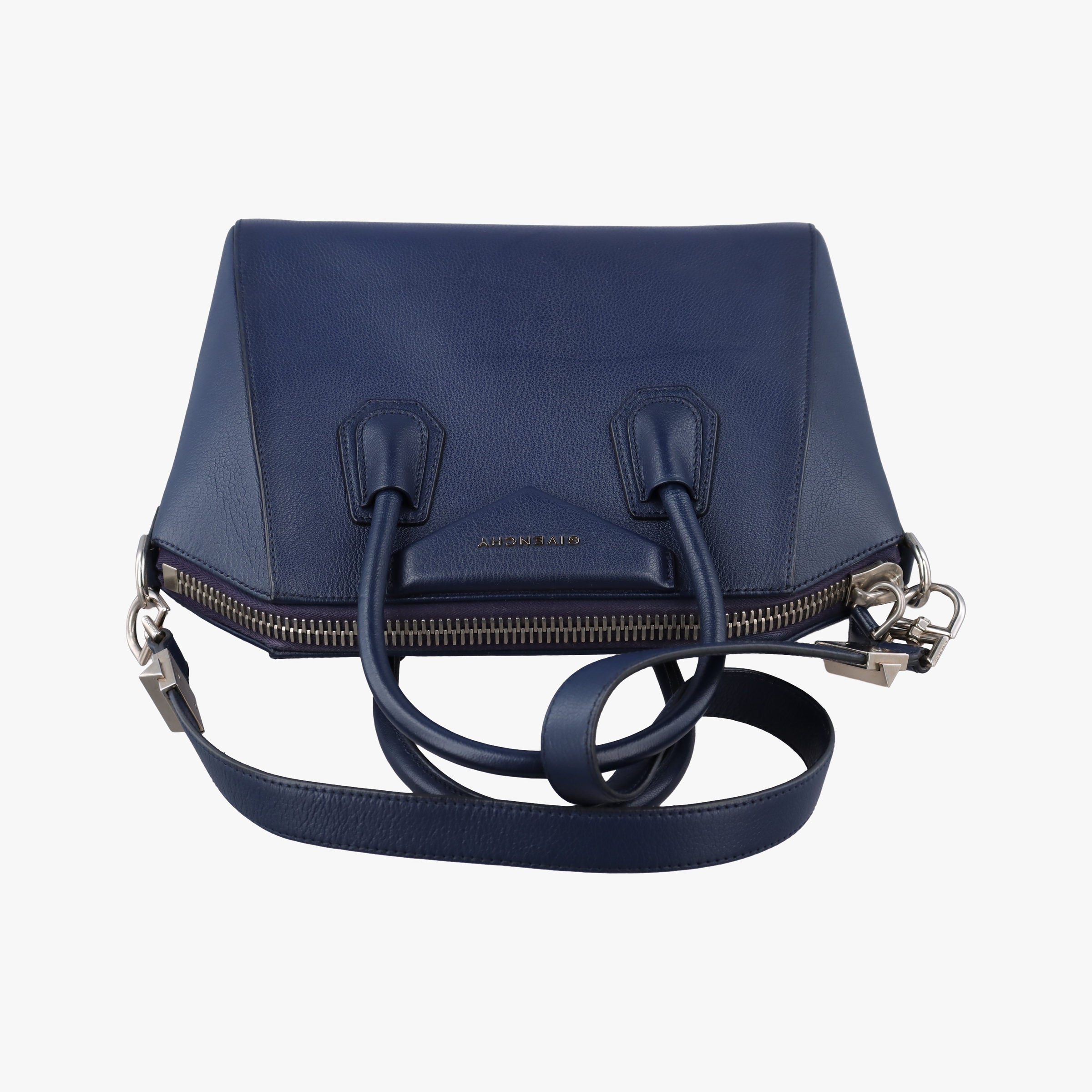 Pre-owned Givenchy Antigona Navy Leather  shoulderbag | stylenewstar