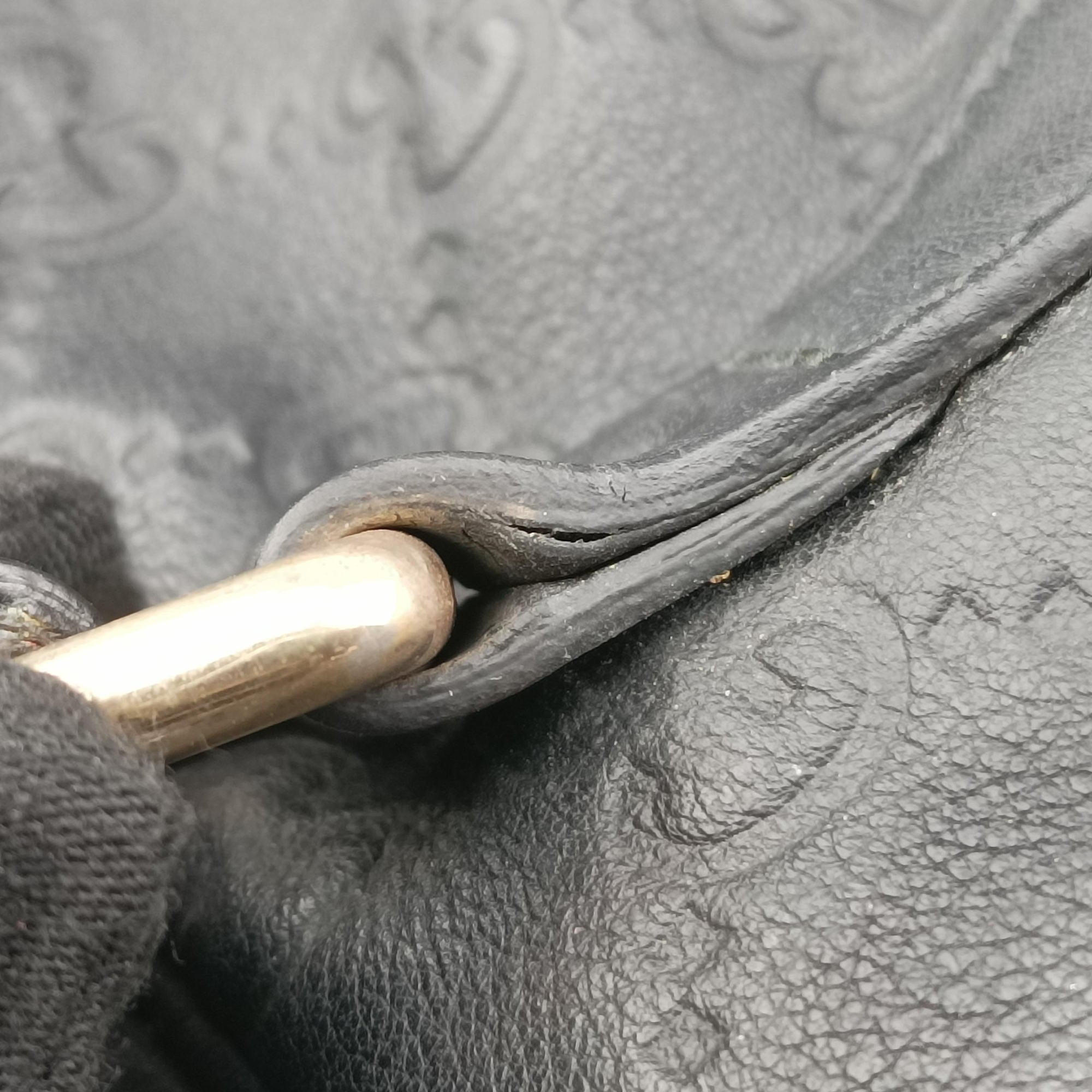 Vintage Gucci Diamante Black Leather 208463 handbag | stylenewstar