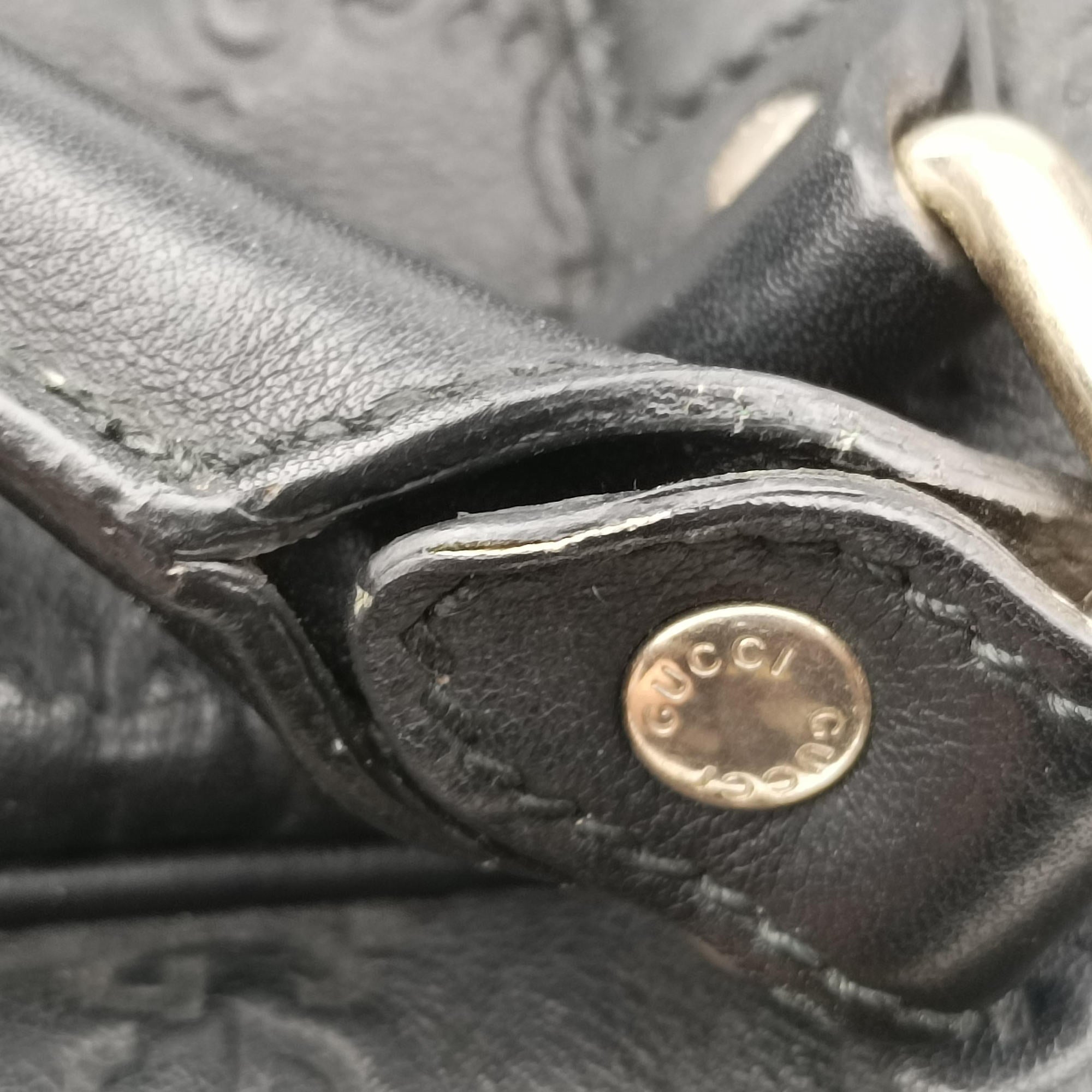 Vintage Gucci Diamante Black Leather 208463 handbag | stylenewstar