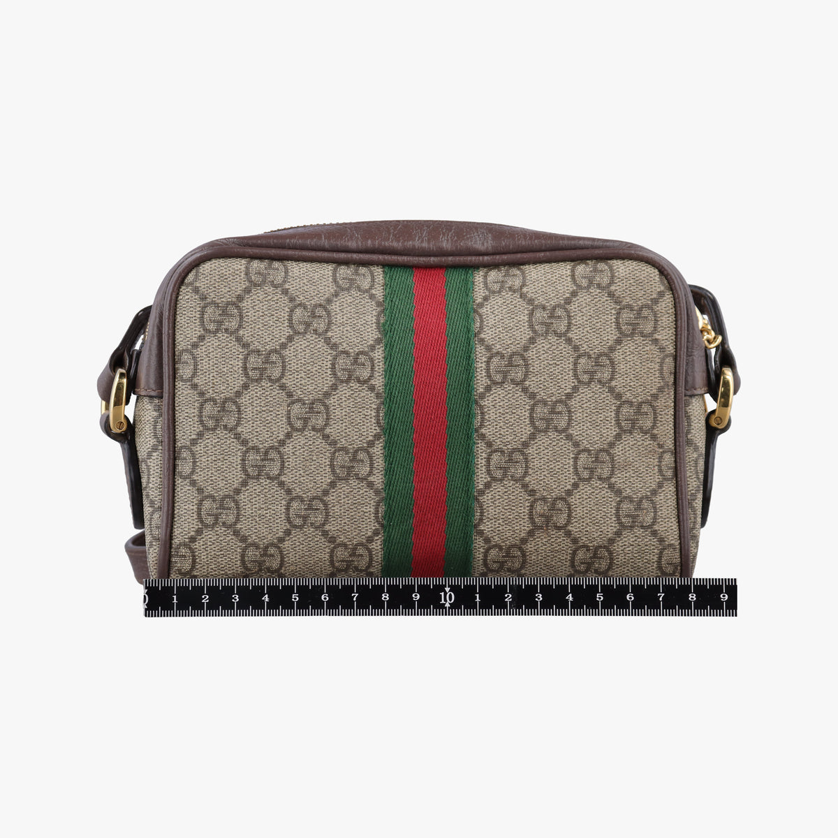Secondhand Gucci OPHIDIA Brown×red×green PVC coated canvas×Leather 517350 shoulderbag | stylenewstar