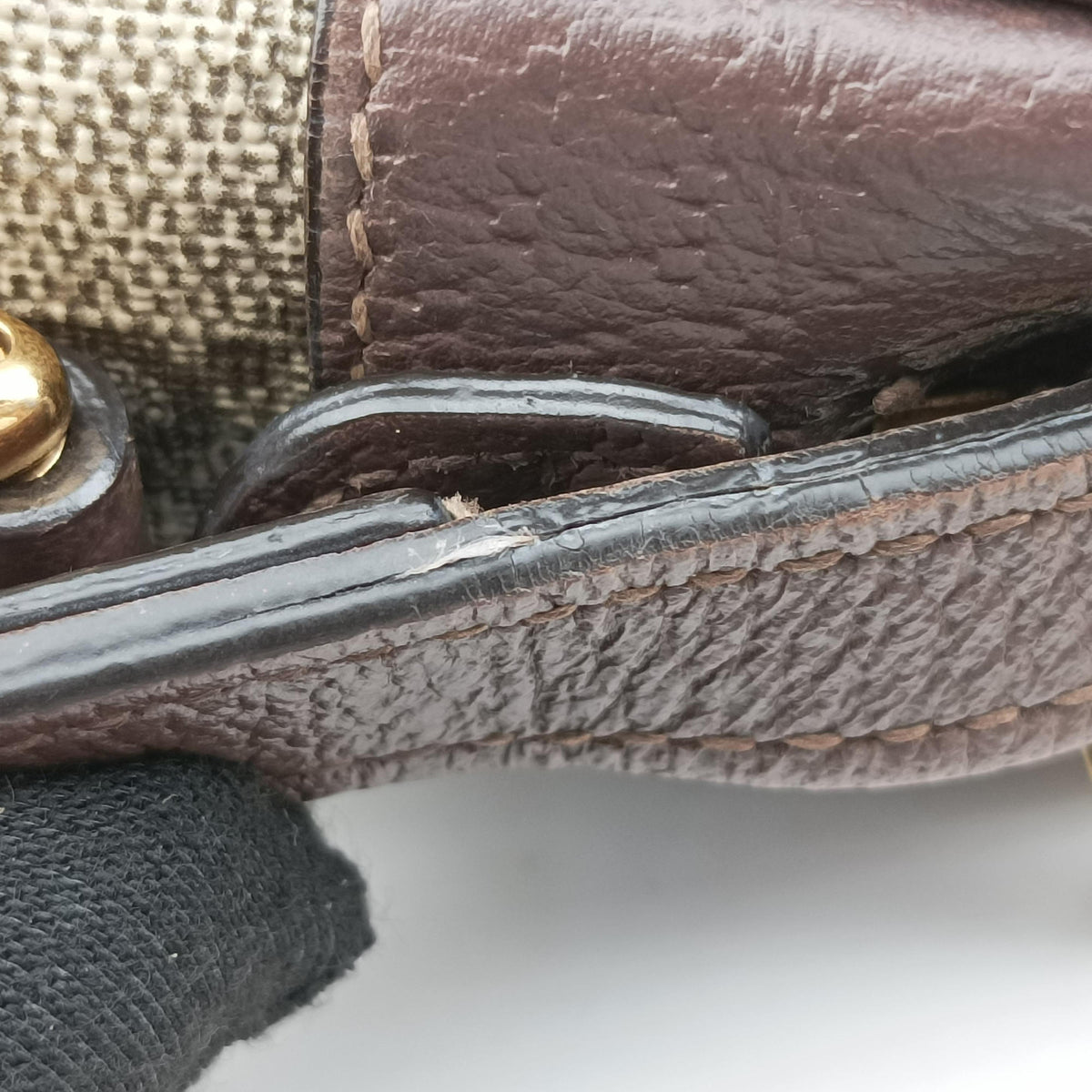 Secondhand Gucci OPHIDIA Brown×red×green PVC coated canvas×Leather 517350 shoulderbag | stylenewstar