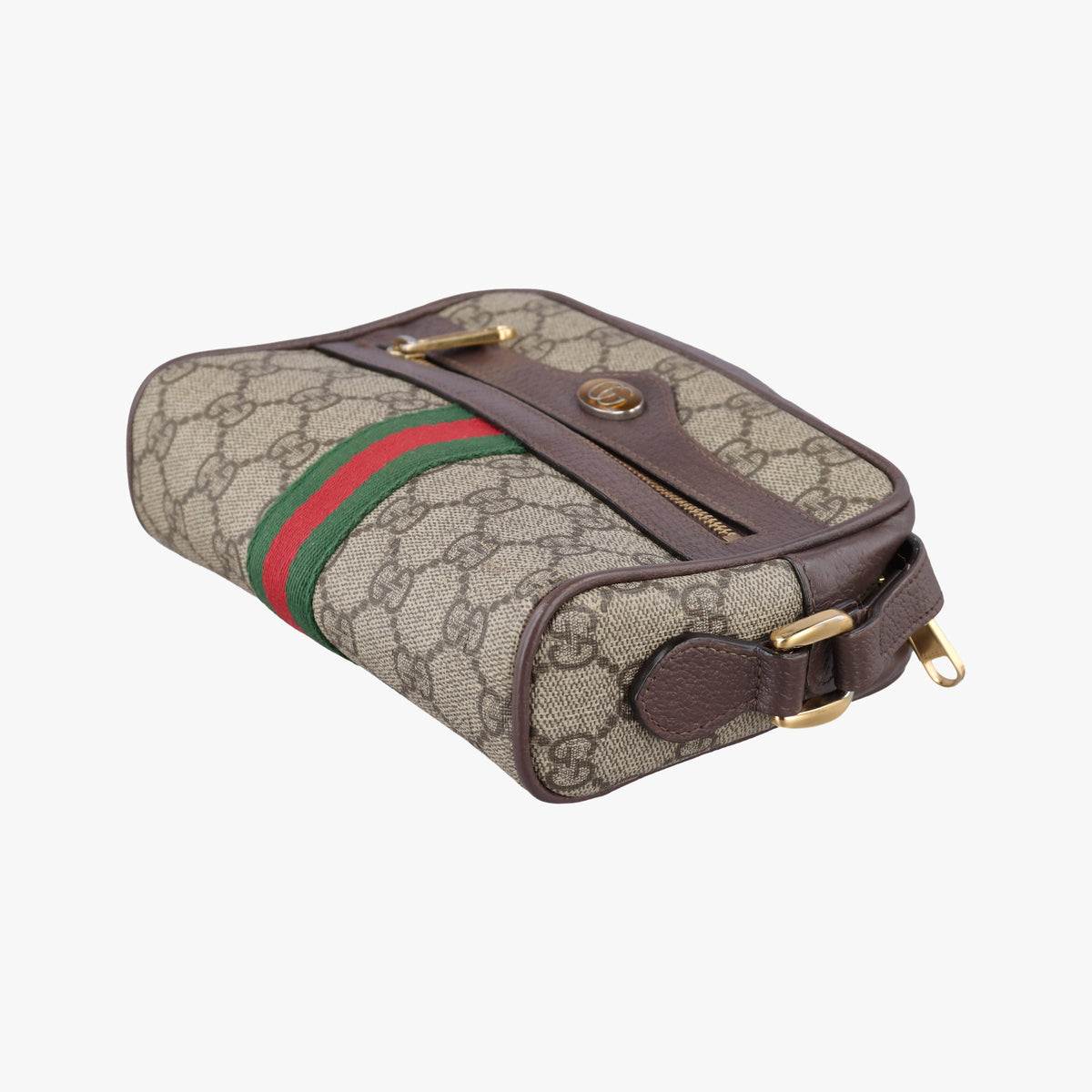 Secondhand Gucci OPHIDIA Brown×red×green PVC coated canvas×Leather 517350 shoulderbag | stylenewstar