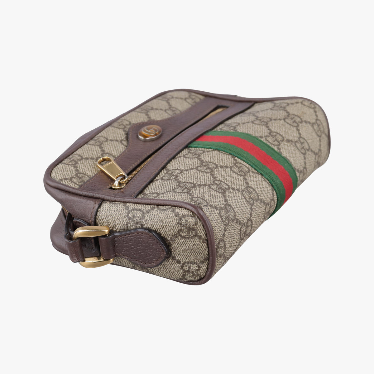 Secondhand Gucci OPHIDIA Brown×red×green PVC coated canvas×Leather 517350 shoulderbag | stylenewstar