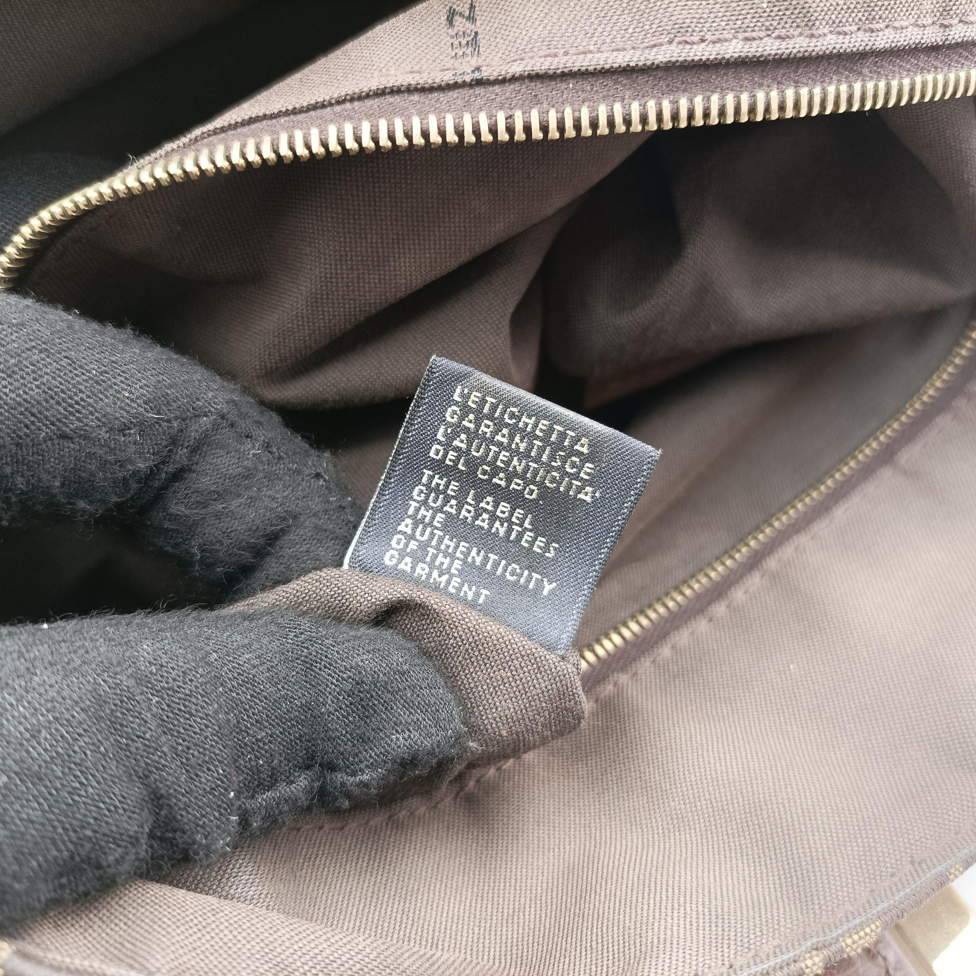 Pre-owned Fendi Zucchino Brown canvas×leather 8BN188 shoulderbag | stylenewstar