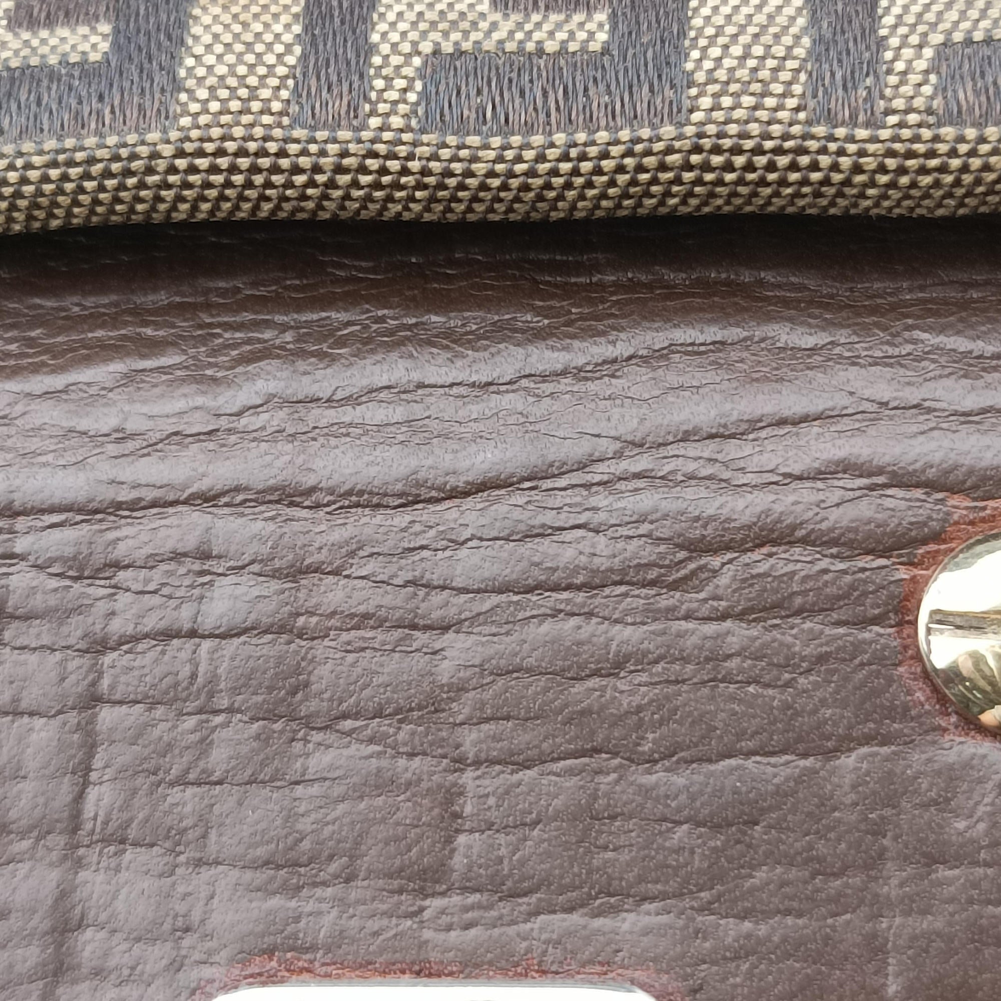 Pre-owned Fendi Zucchino Brown canvas×leather 8BN188 shoulderbag | stylenewstar