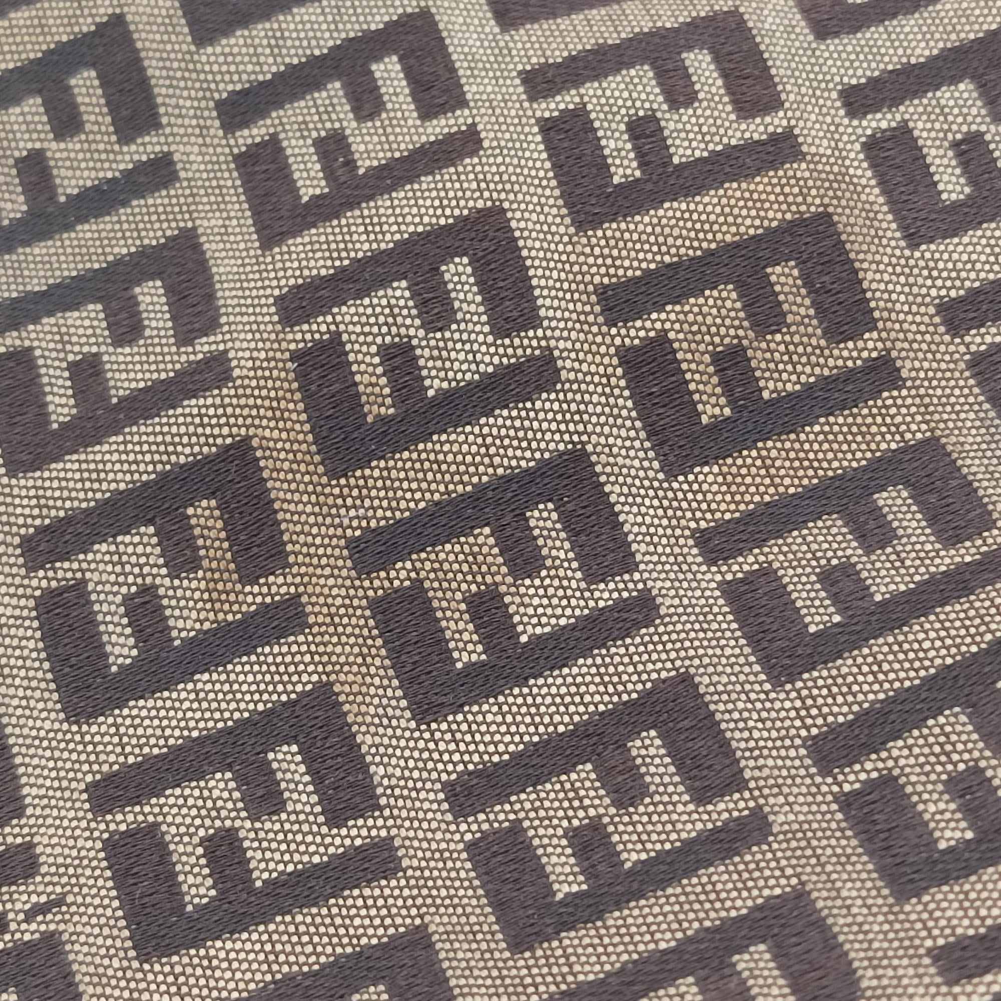 Pre-owned Fendi Zucchino Brown canvas×leather 8BN188 shoulderbag | stylenewstar