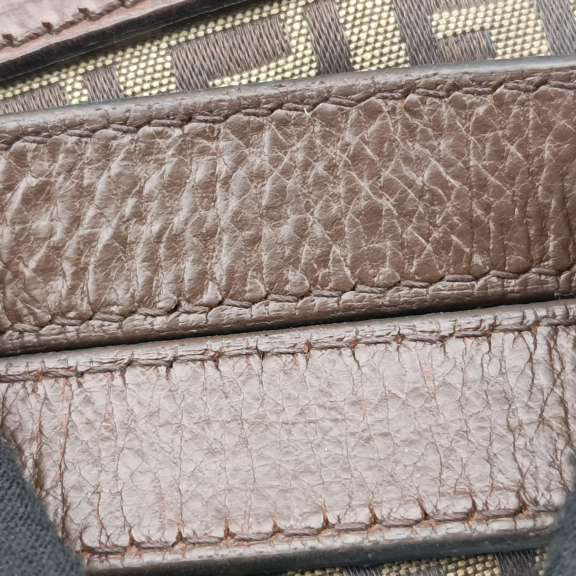 Pre-owned Fendi Zucchino Brown canvas×leather 8BN188 shoulderbag | stylenewstar