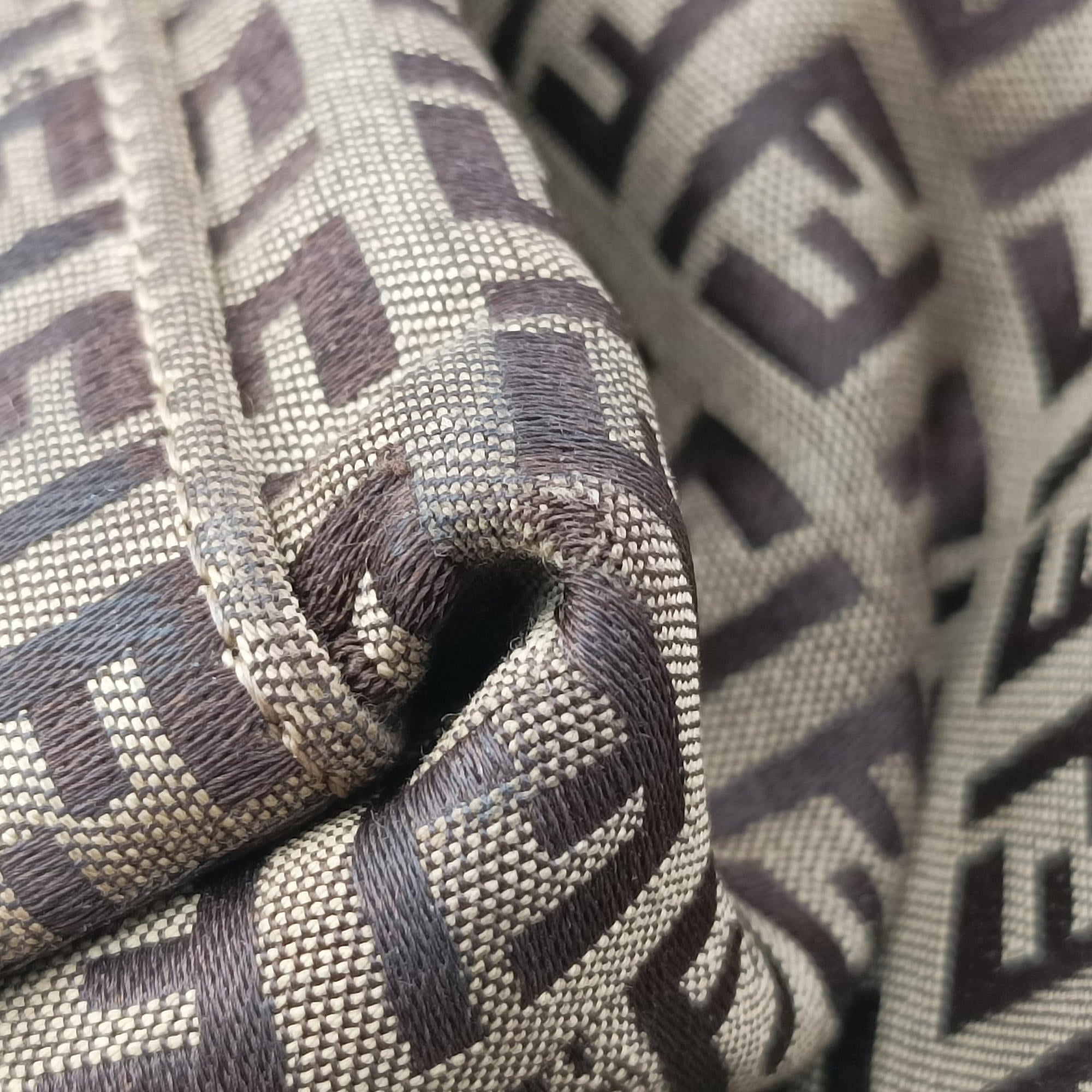 Pre-owned Fendi Zucchino Brown canvas×leather 8BN188 shoulderbag | stylenewstar