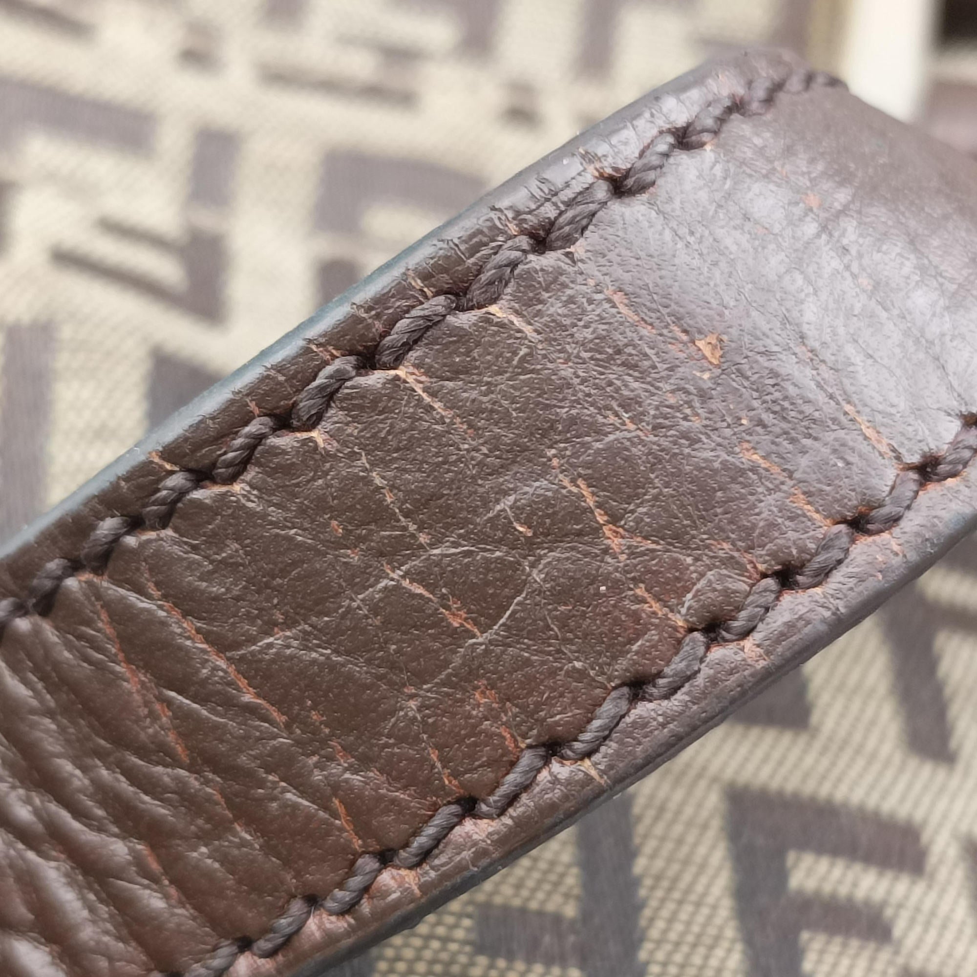 Pre-owned Fendi Zucchino Brown canvas×leather 8BN188 shoulderbag | stylenewstar