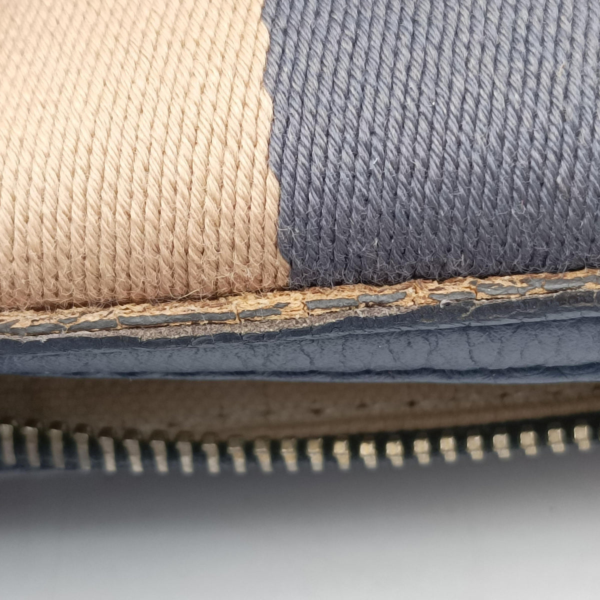 Pre-owned Gucci Sherry Line beigex blue xmulti canvas×leather 269876 shoulderbag | stylenewstar