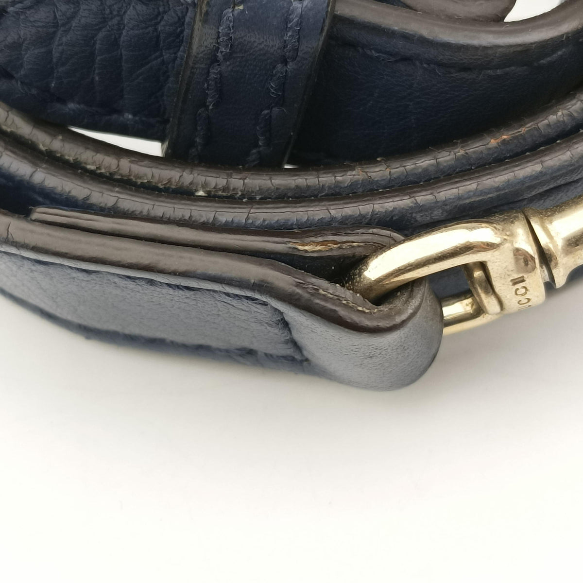Pre-owned Gucci Sherry Line beigex blue xmulti canvas×leather 269876 shoulderbag | stylenewstar