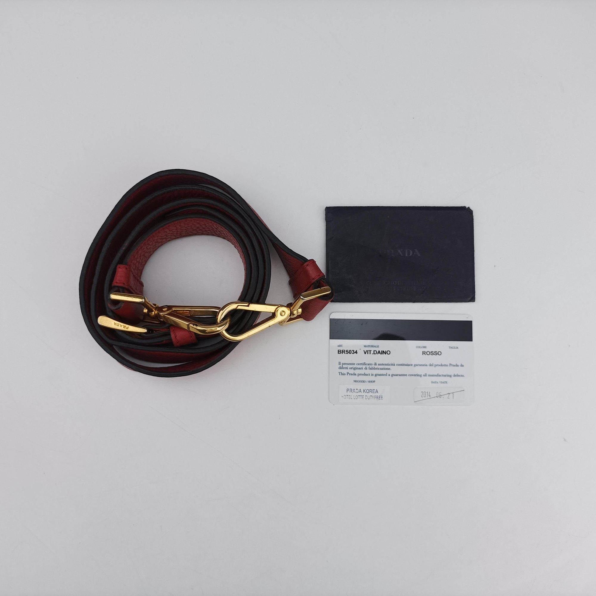 Pre-owned Prada Vitello Daino Sound Flap Top Handle Red Leather BR5034 shoulderbag | stylenewstar