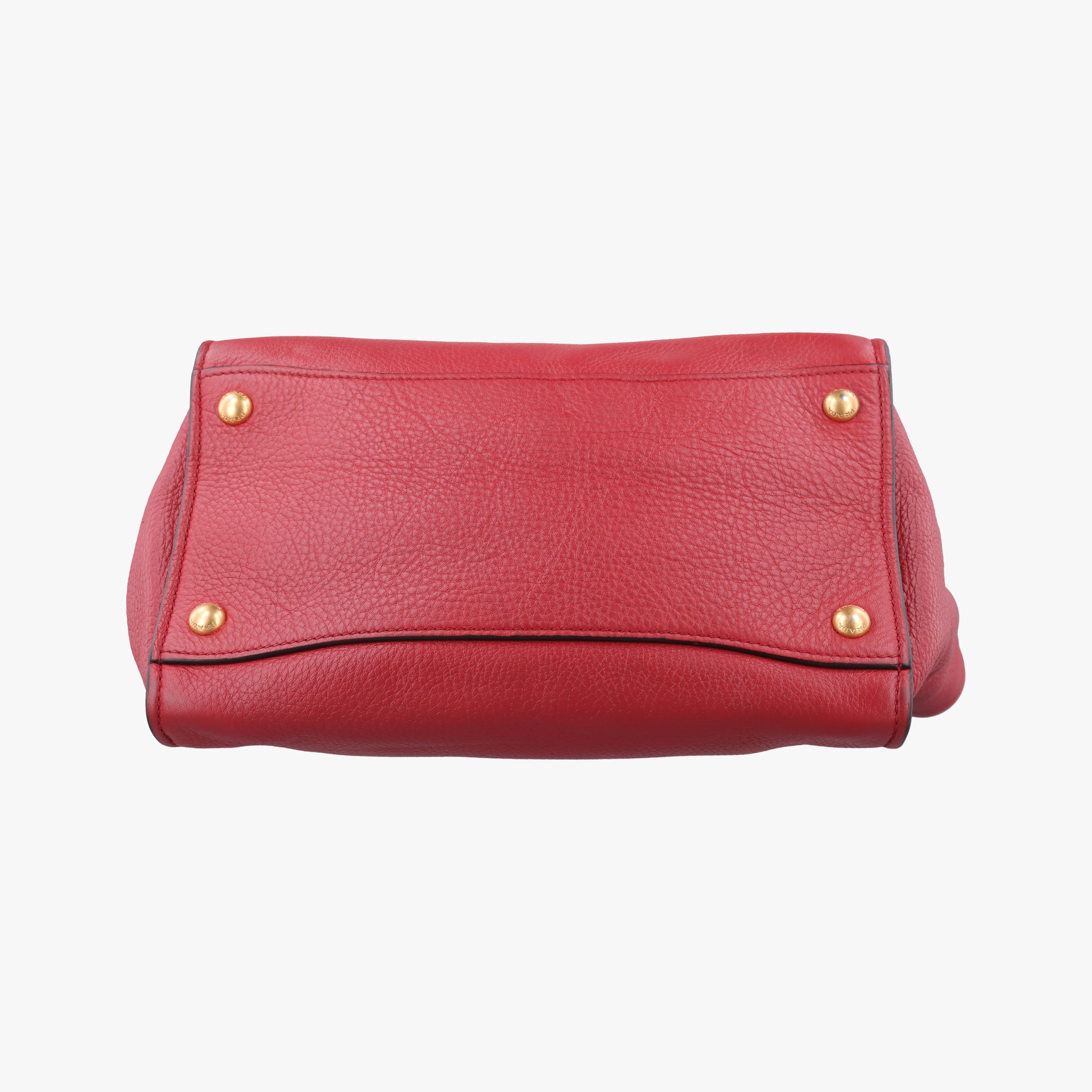 Pre-owned Prada Vitello Daino Sound Flap Top Handle Red Leather BR5034 shoulderbag | stylenewstar