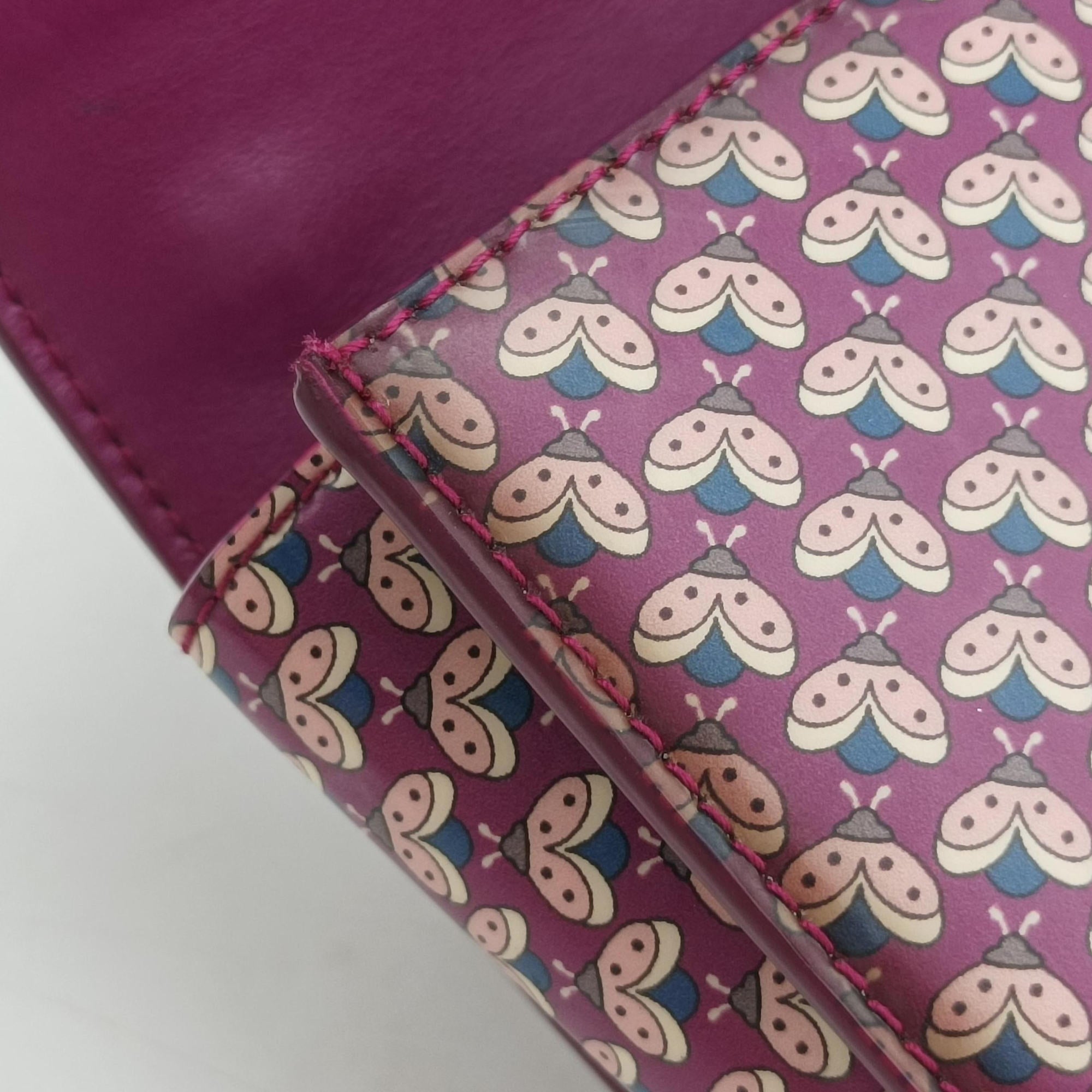 Pre-owned Ferragamo Vara zoo mini Purple×multi Patent leather  shoulderbag | stylenewstar