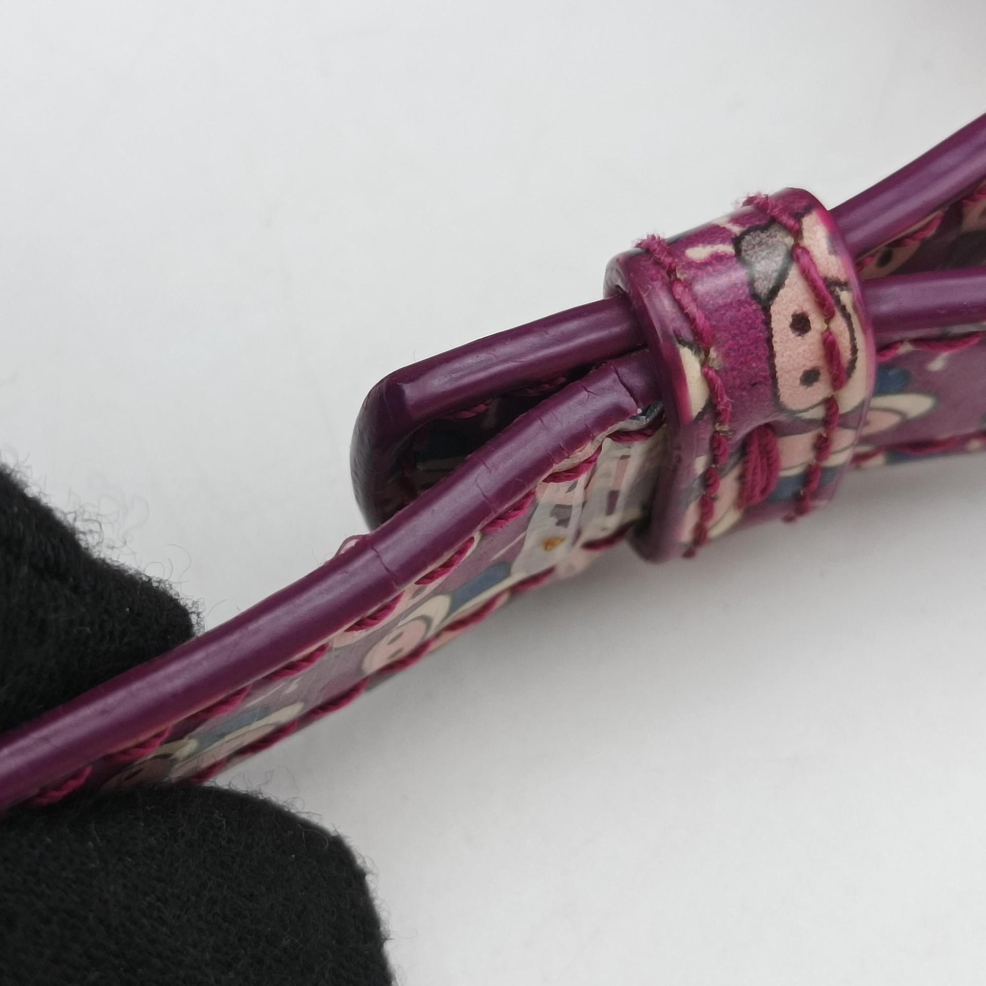 Pre-owned Ferragamo Vara zoo mini Purple×multi Patent leather  shoulderbag | stylenewstar