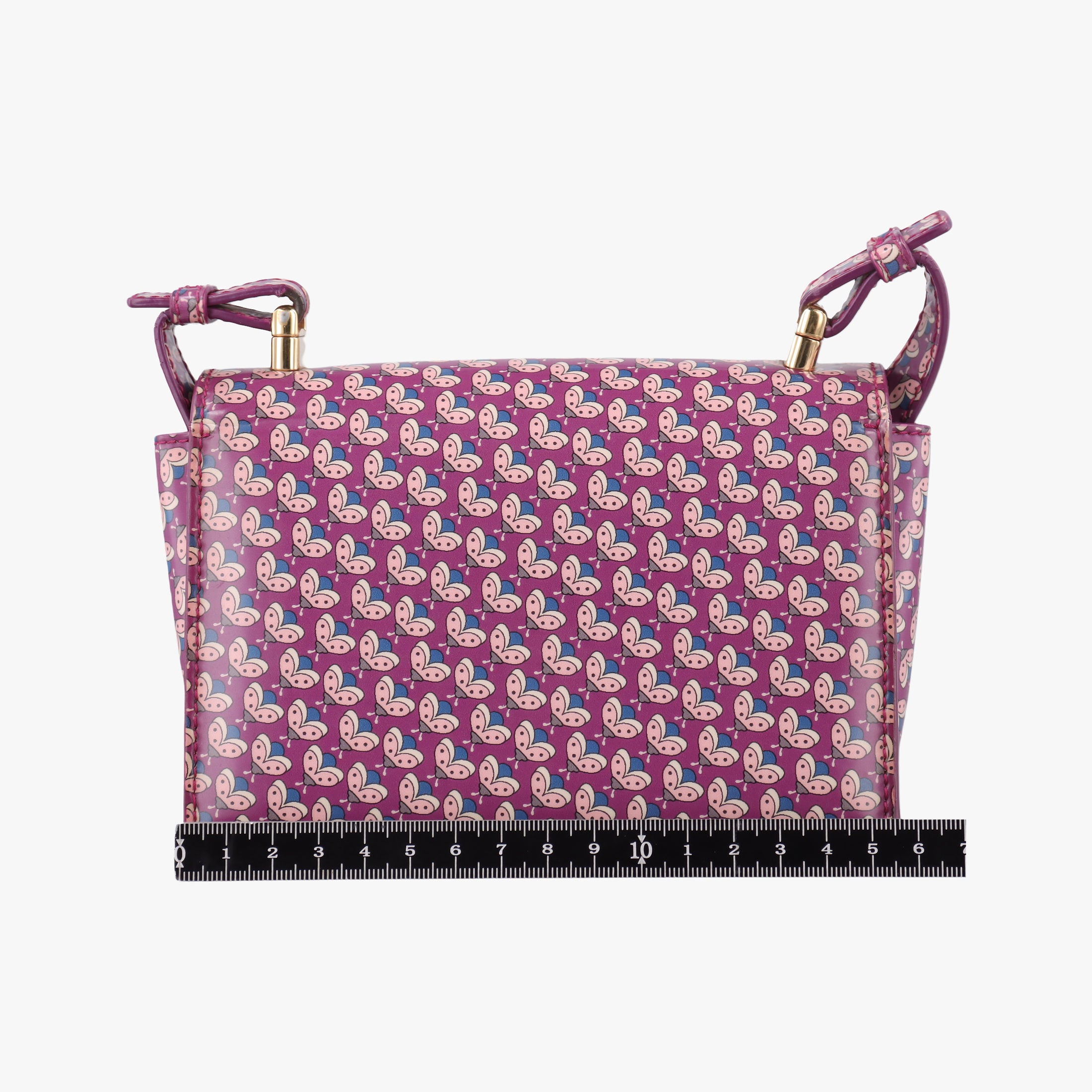 Pre-owned Ferragamo Vara zoo mini Purple×multi Patent leather  shoulderbag | stylenewstar