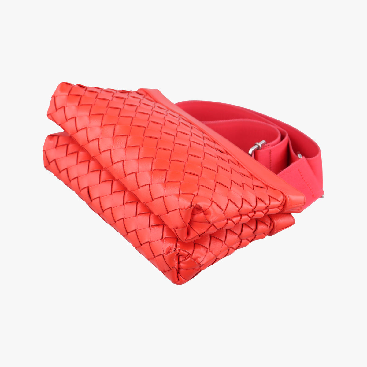 Pre-owned Bottega Veneta Intrecciato Red lambskin  shoulderbag | stylenewstar