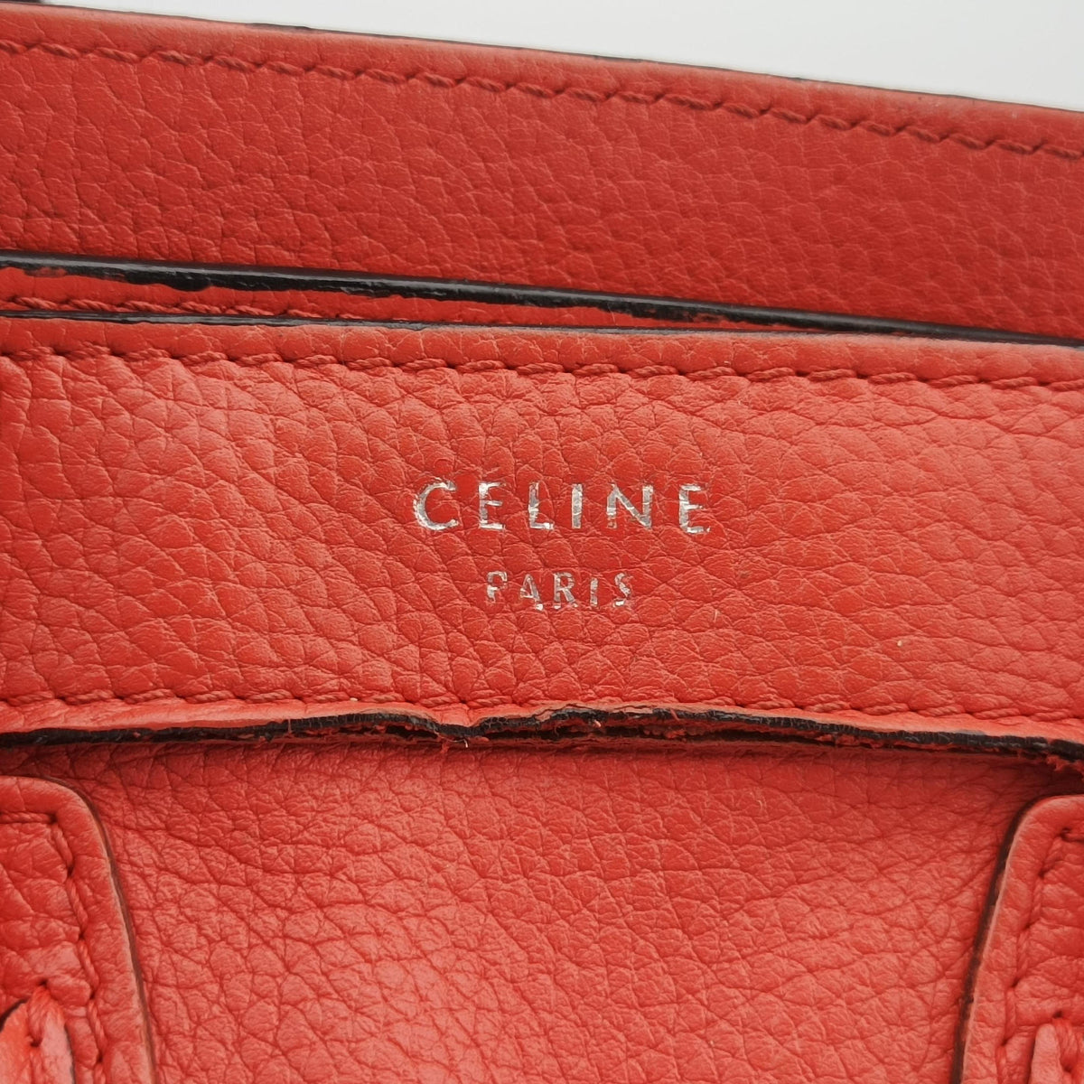 Pre-owned Celine Luggage Micro shopper Orange Leather  shoulderbag | stylenewstar