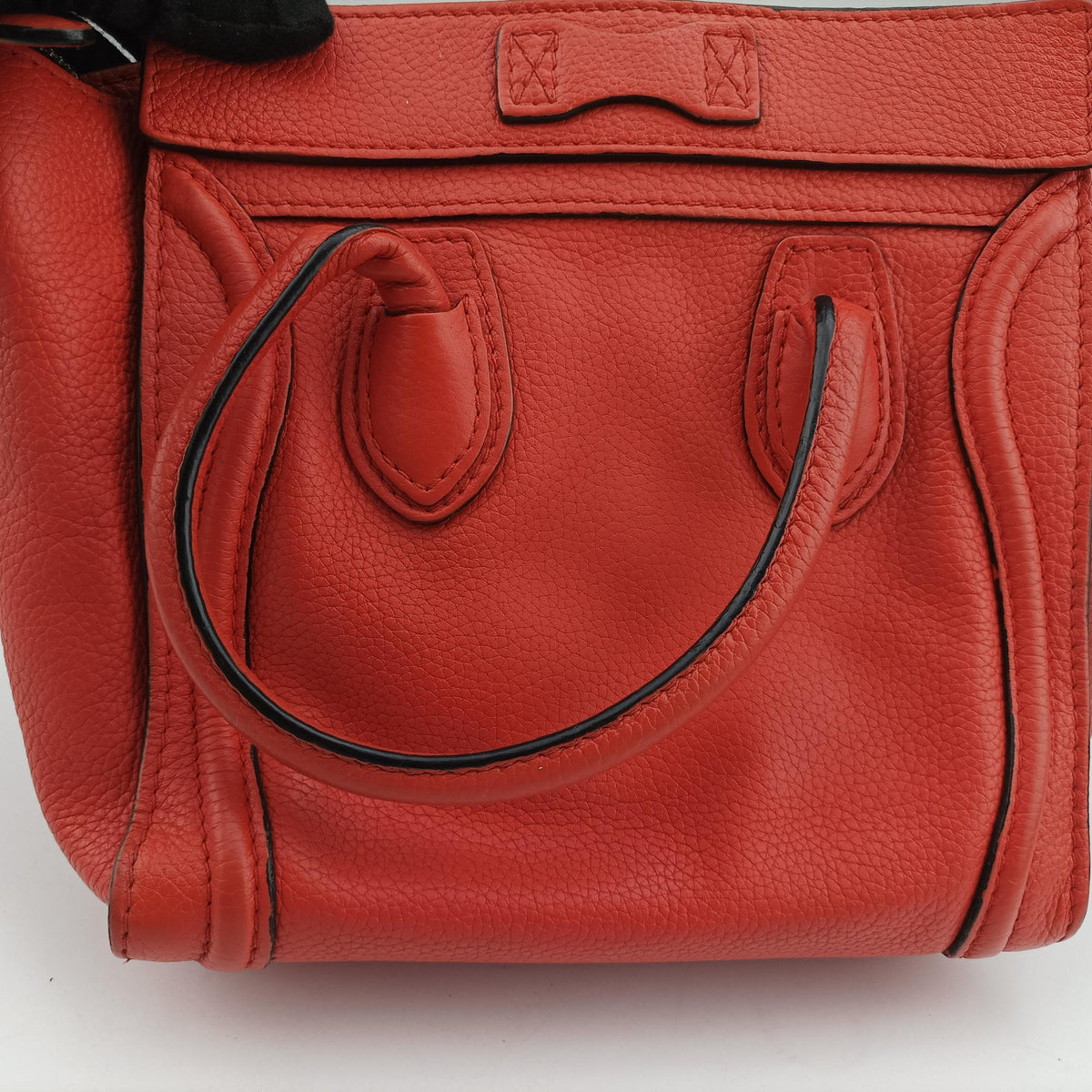 Pre-owned Celine Luggage Micro shopper Orange Leather  shoulderbag | stylenewstar