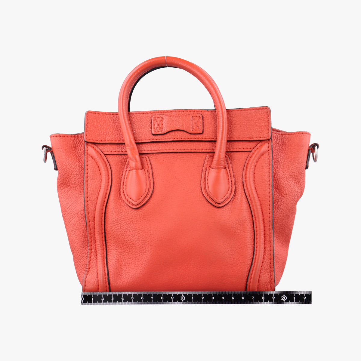 Pre-owned Celine Luggage Micro shopper Orange Leather  shoulderbag | stylenewstar