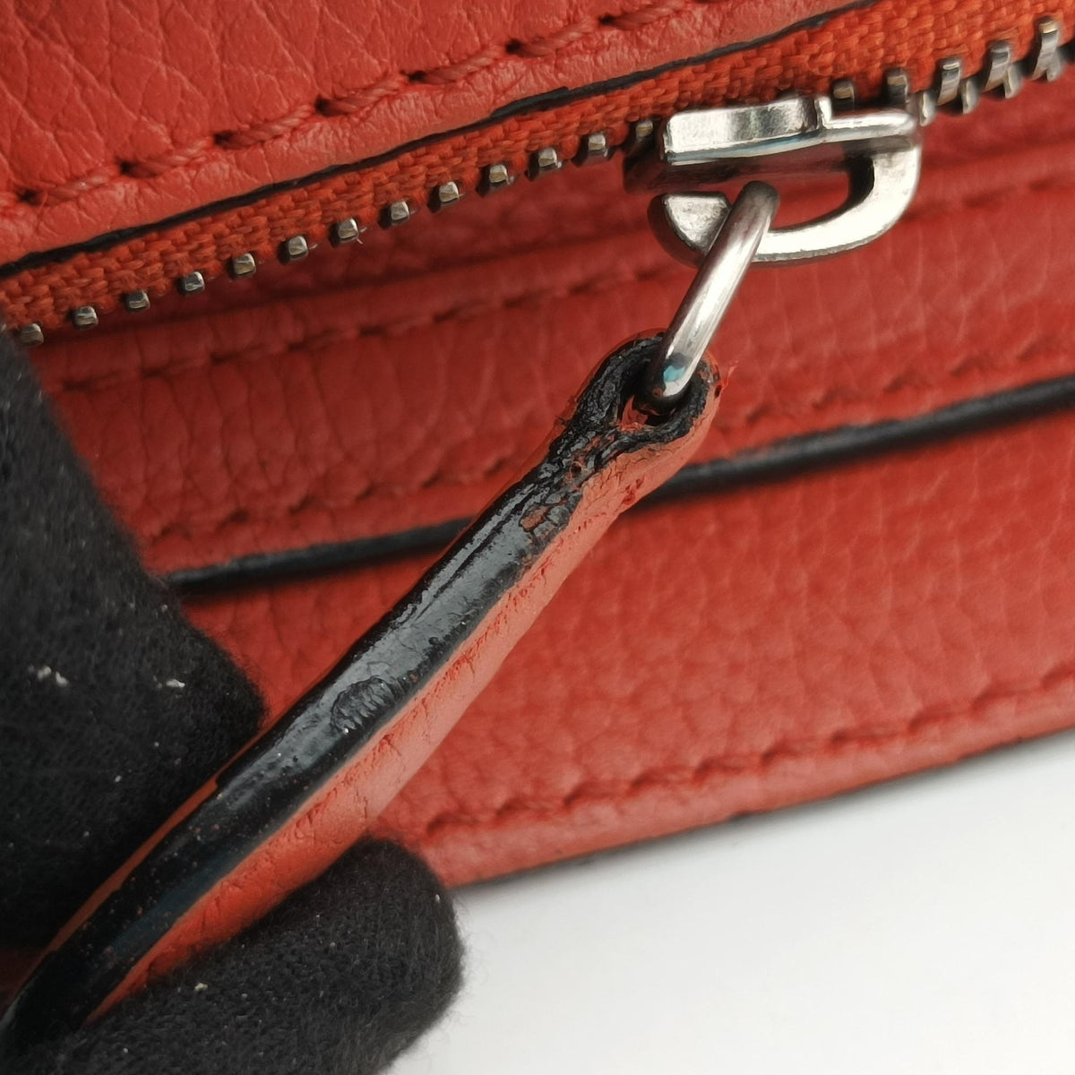 Pre-owned Celine Luggage Micro shopper Orange Leather  shoulderbag | stylenewstar