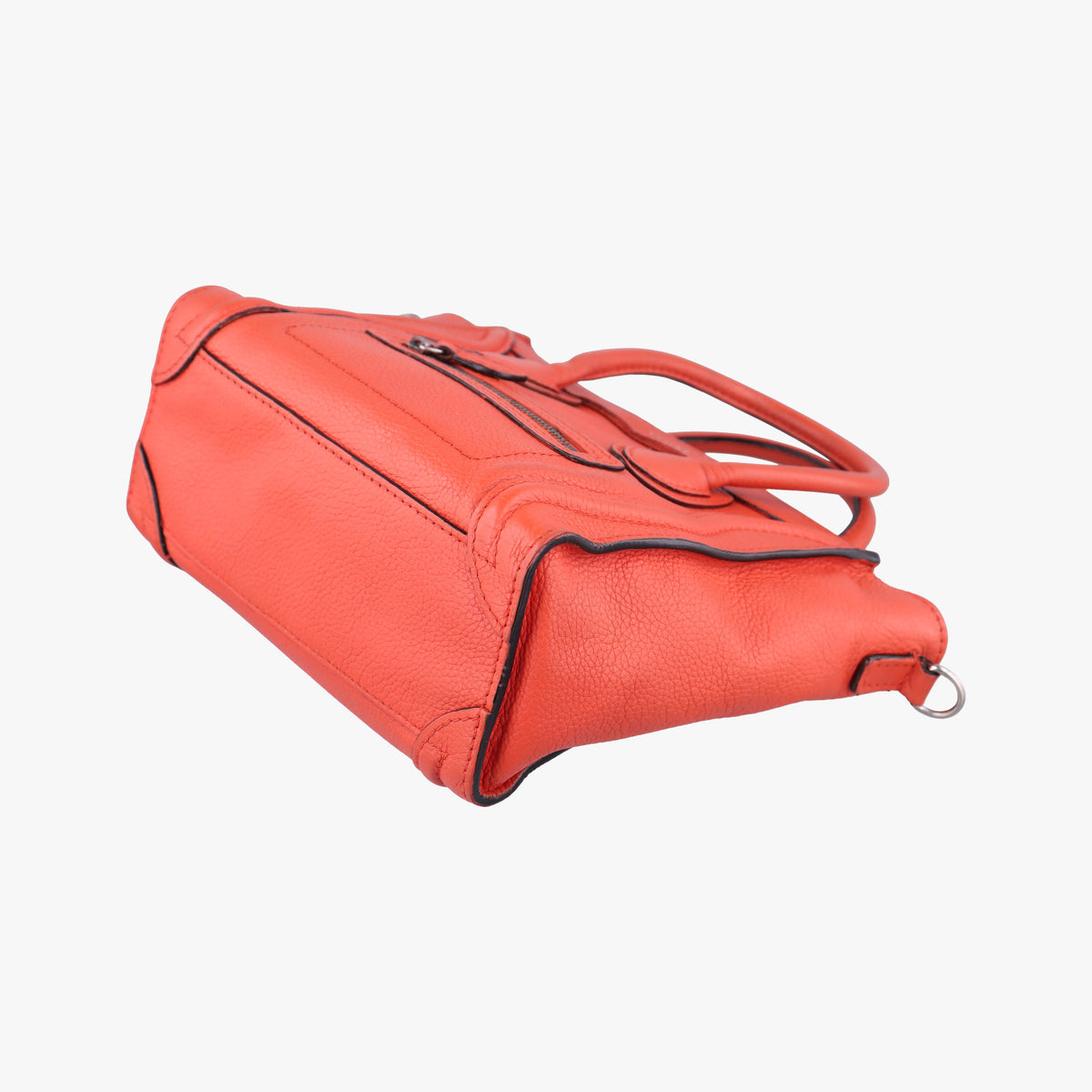 Pre-owned Celine Luggage Micro shopper Orange Leather  shoulderbag | stylenewstar