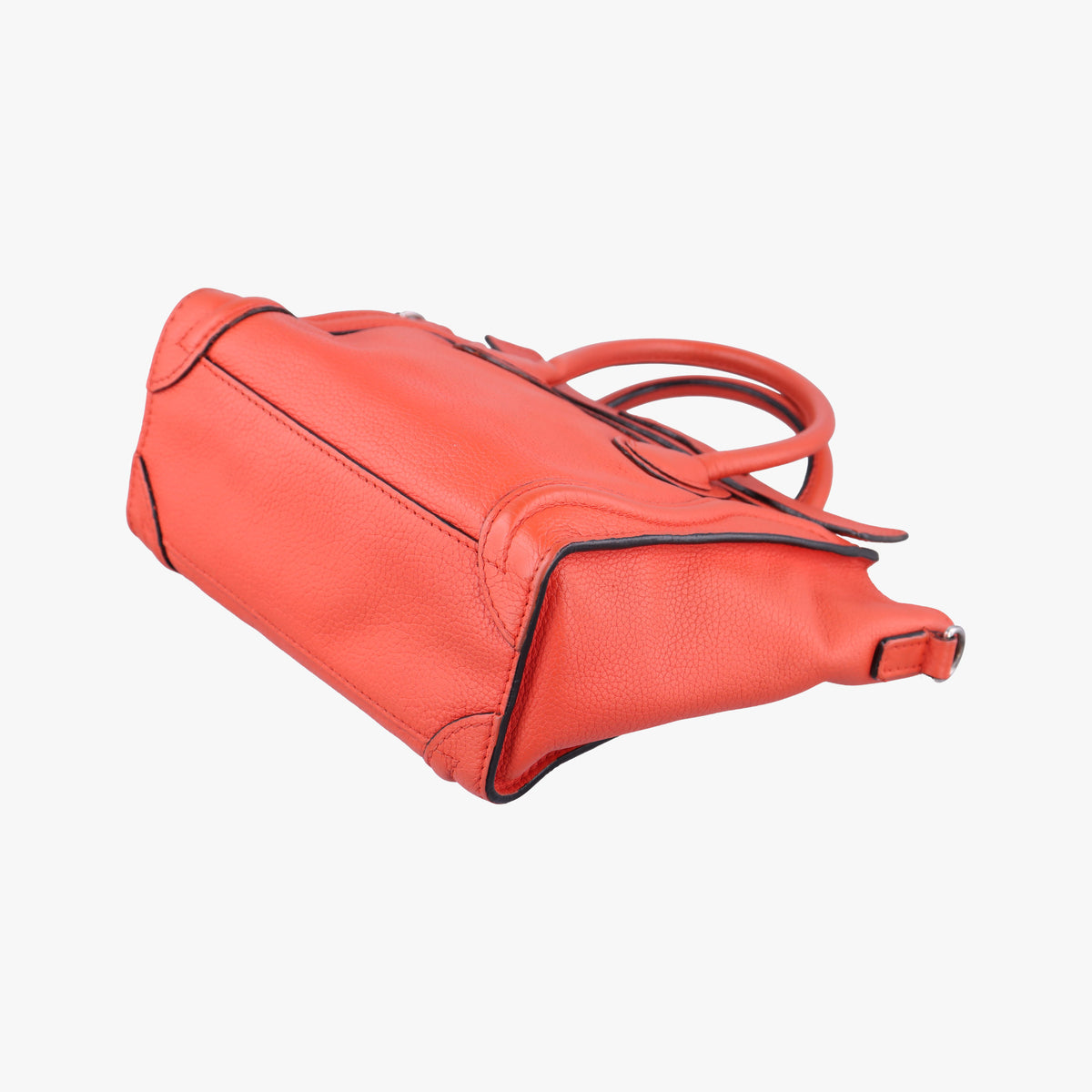 Pre-owned Celine Luggage Micro shopper Orange Leather  shoulderbag | stylenewstar