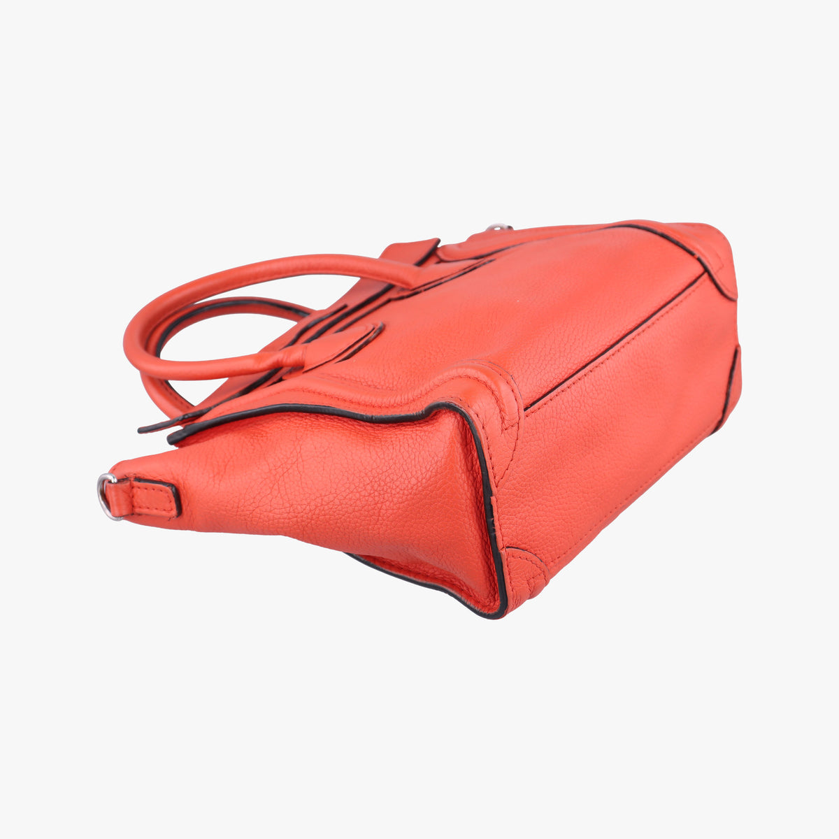 Pre-owned Celine Luggage Micro shopper Orange Leather  shoulderbag | stylenewstar