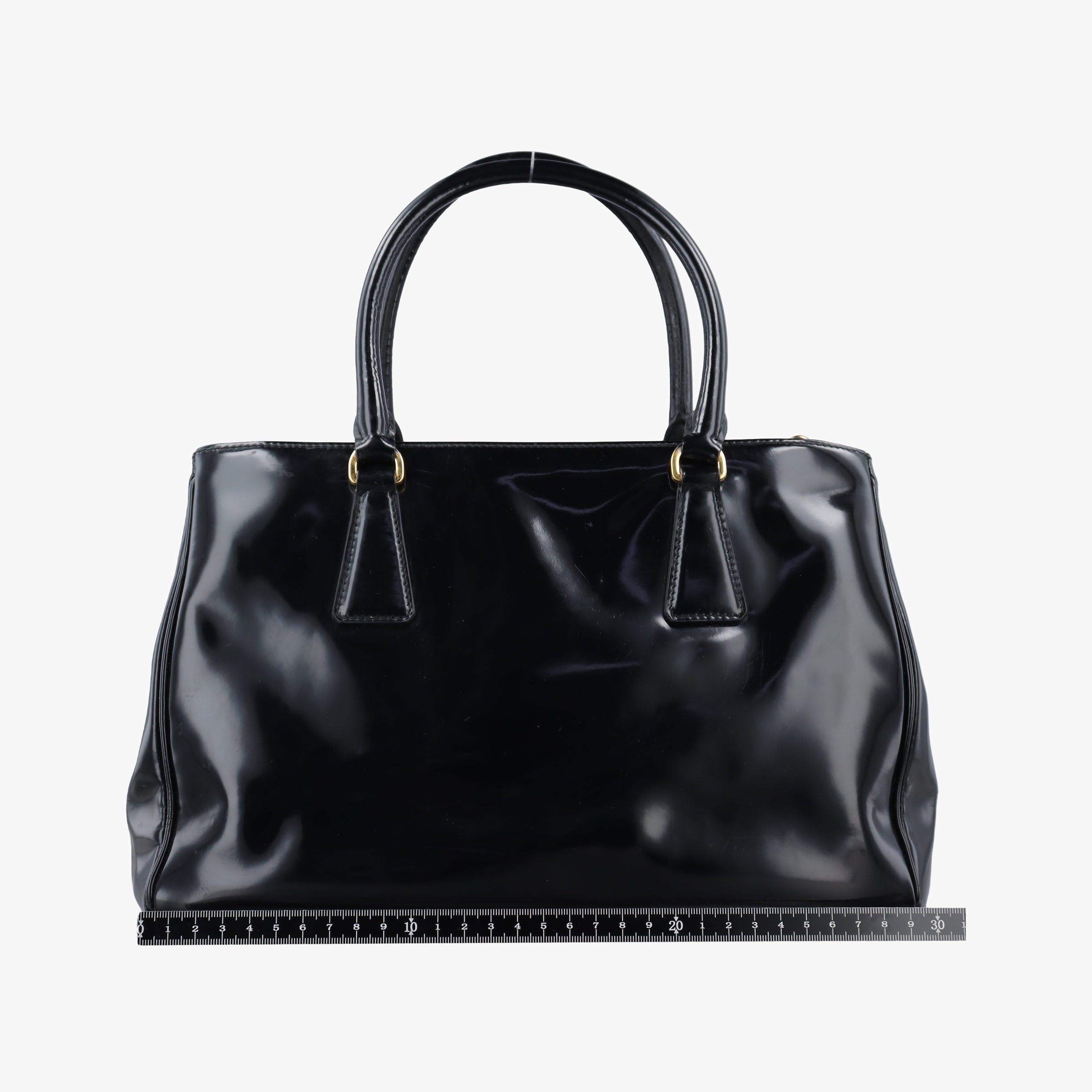 Pre-owned Prada Galleria Black patent 1BA274 shoulderbag | stylenewstar
