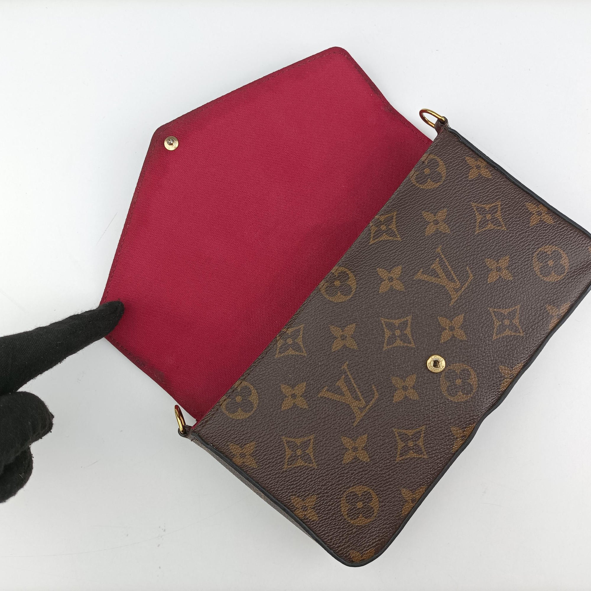 Vintage Louis Vuitton Pochette Felicie Brown Monogram Canvas M61276 shoulderbag | stylenewstar