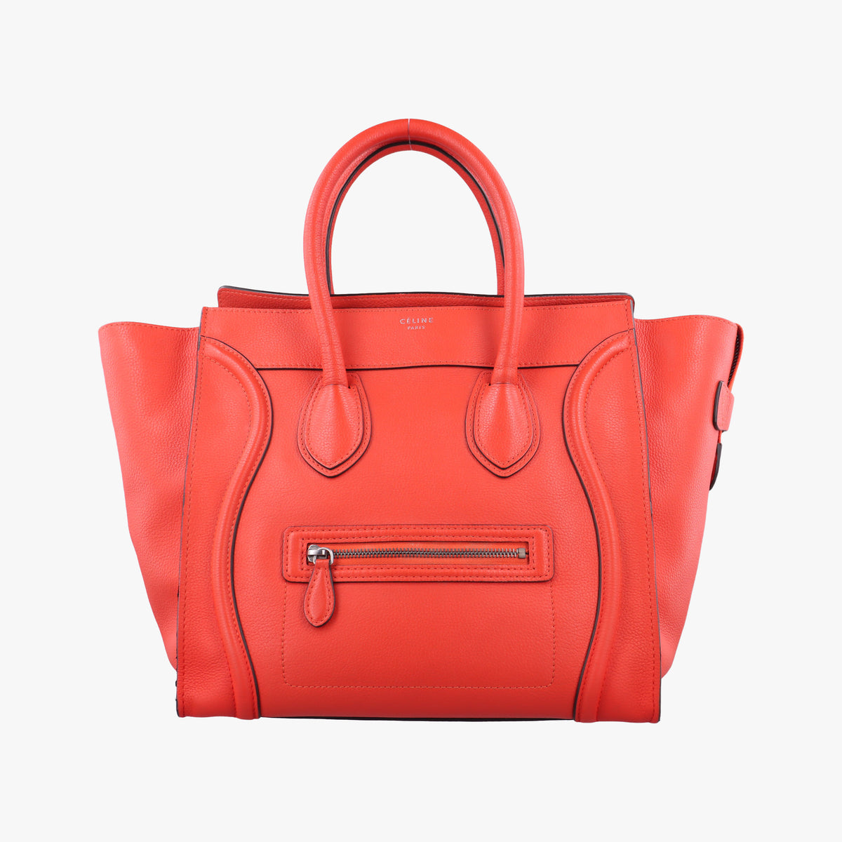 Pre-owned Celine Luggage Mini Shopper Red Leather  shoulderbag | stylenewstar