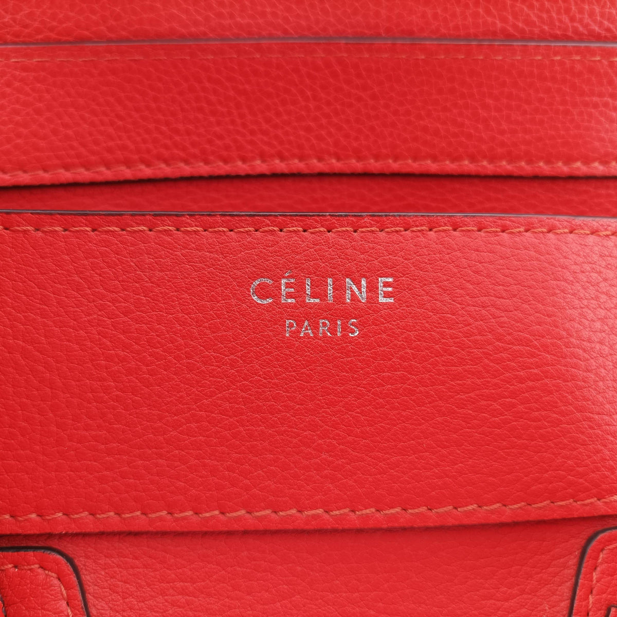 Pre-owned Celine Luggage Mini Shopper Red Leather  shoulderbag | stylenewstar