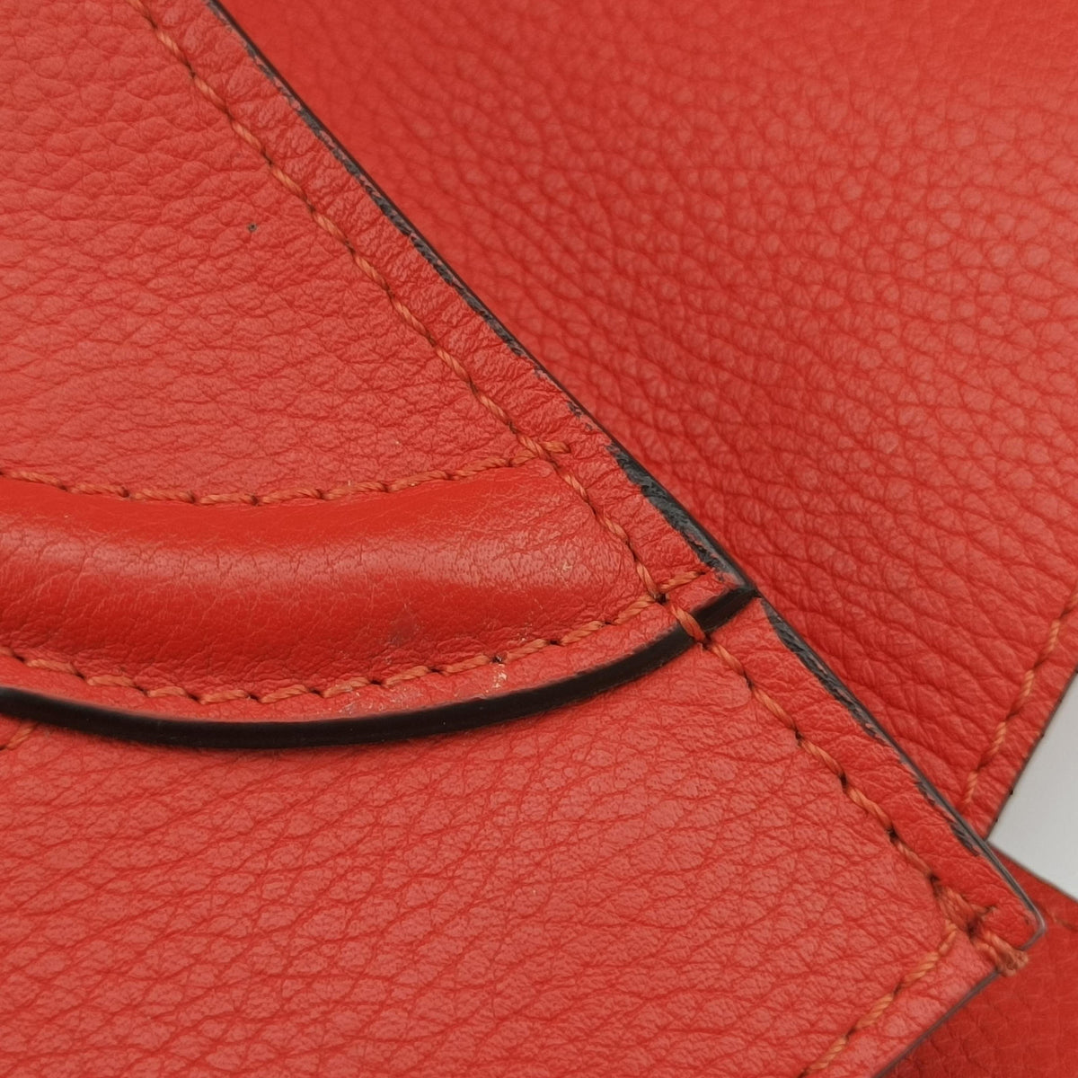 Pre-owned Celine Luggage Mini Shopper Red Leather  shoulderbag | stylenewstar
