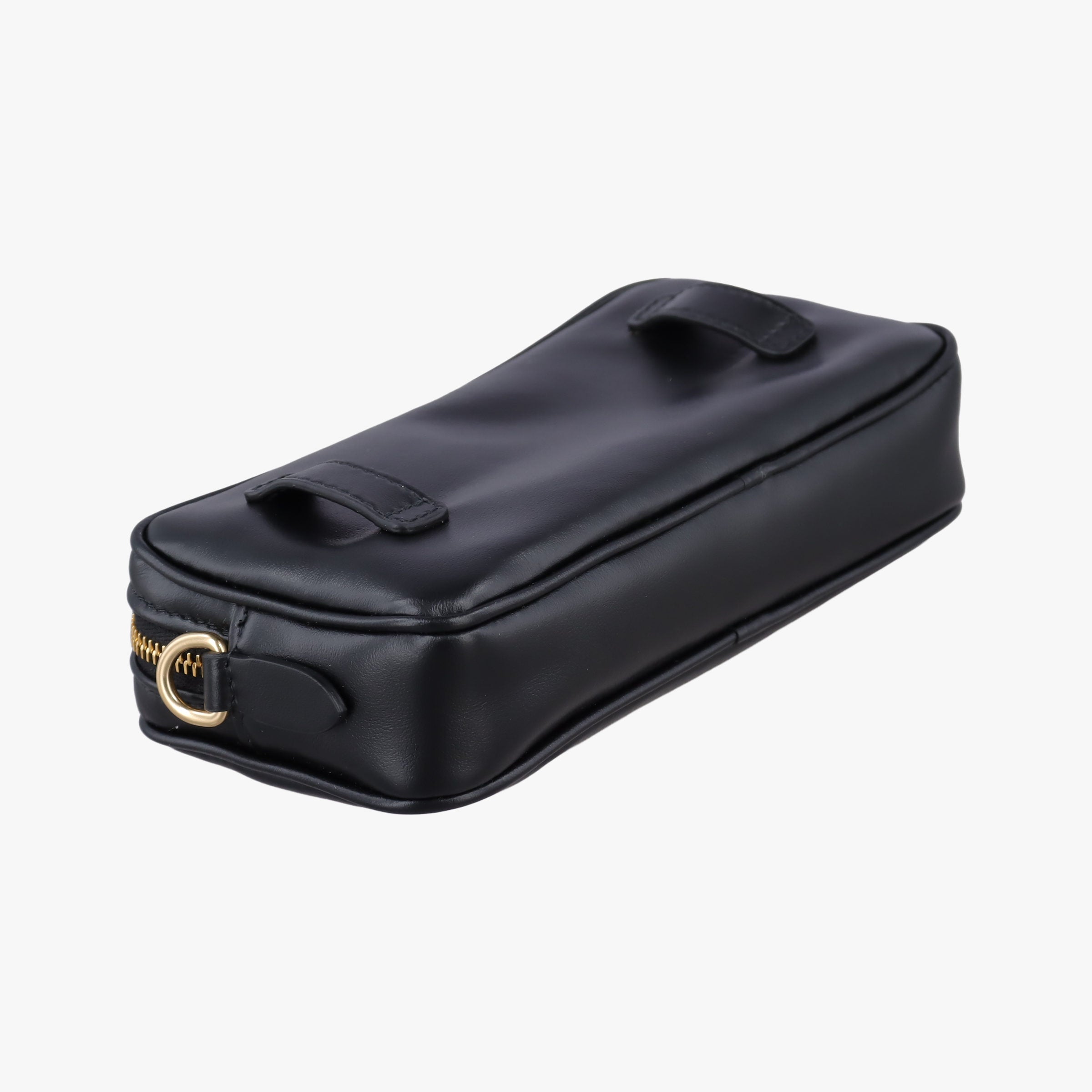 Pre-owned Miu Miu Logo belt Black leather  bum bag/waist bag | stylenewstar