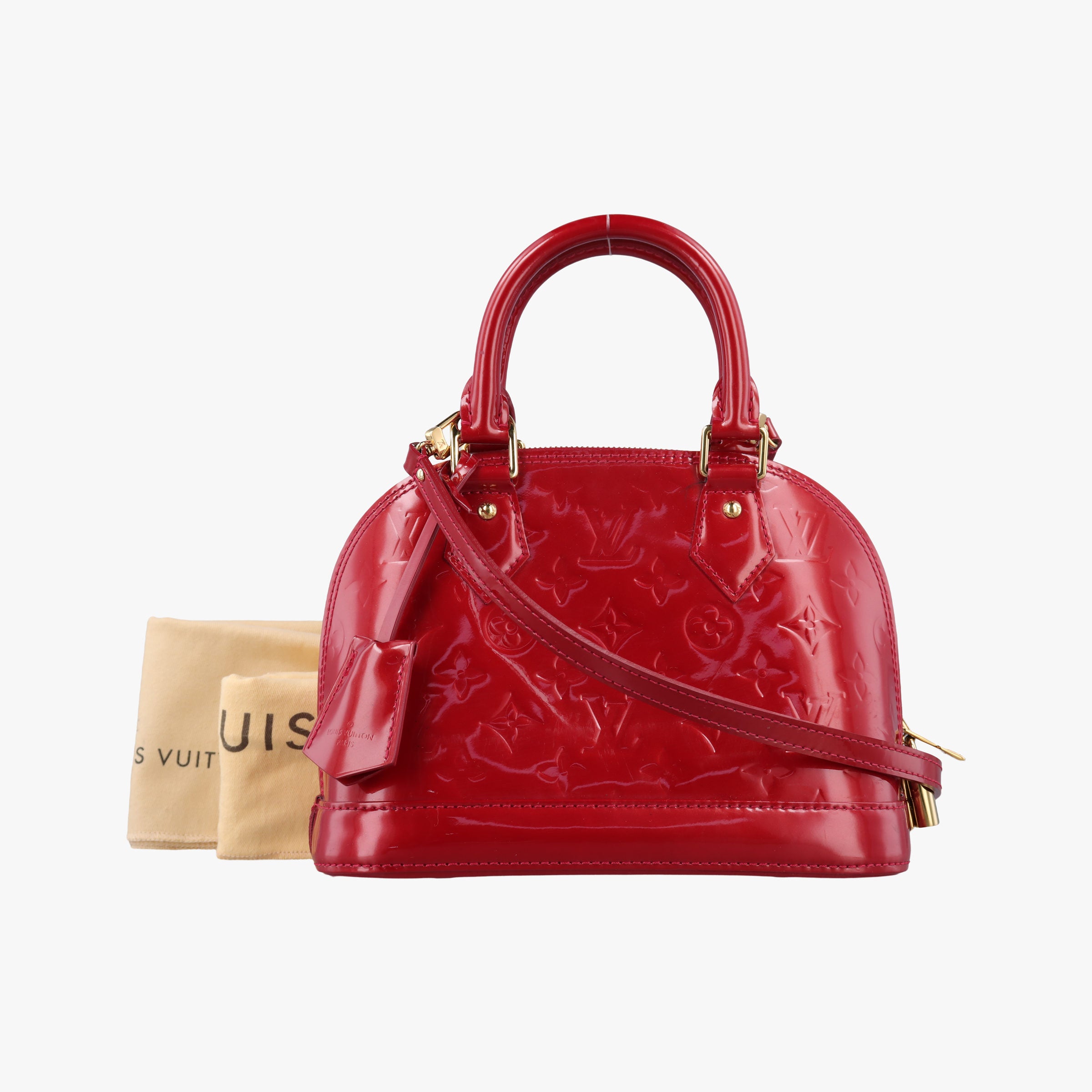 Pre-owned Louis Vuitton Alma BB pomme d'amour Vernis M91606 shoulderbag | stylenewstar