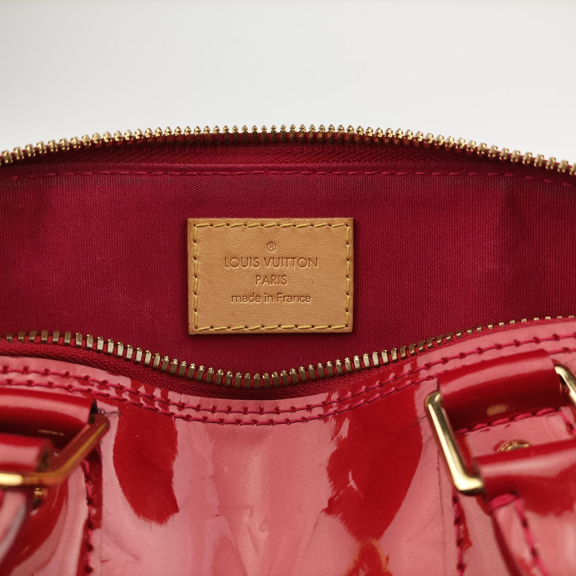 Pre-owned Louis Vuitton Alma BB pomme d'amour Vernis M91606 shoulderbag | stylenewstar