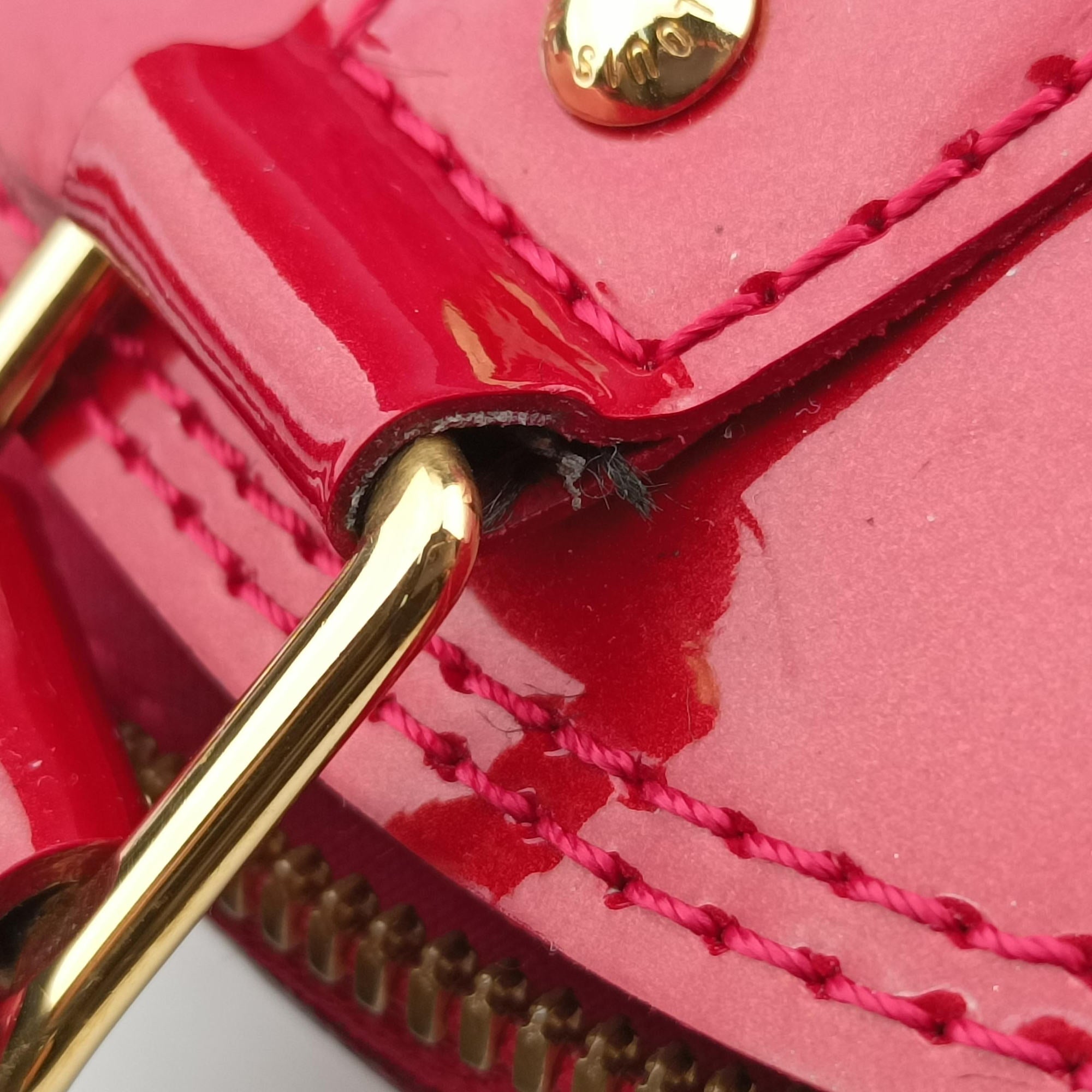 Pre-owned Louis Vuitton Alma BB pomme d'amour Vernis M91606 shoulderbag | stylenewstar