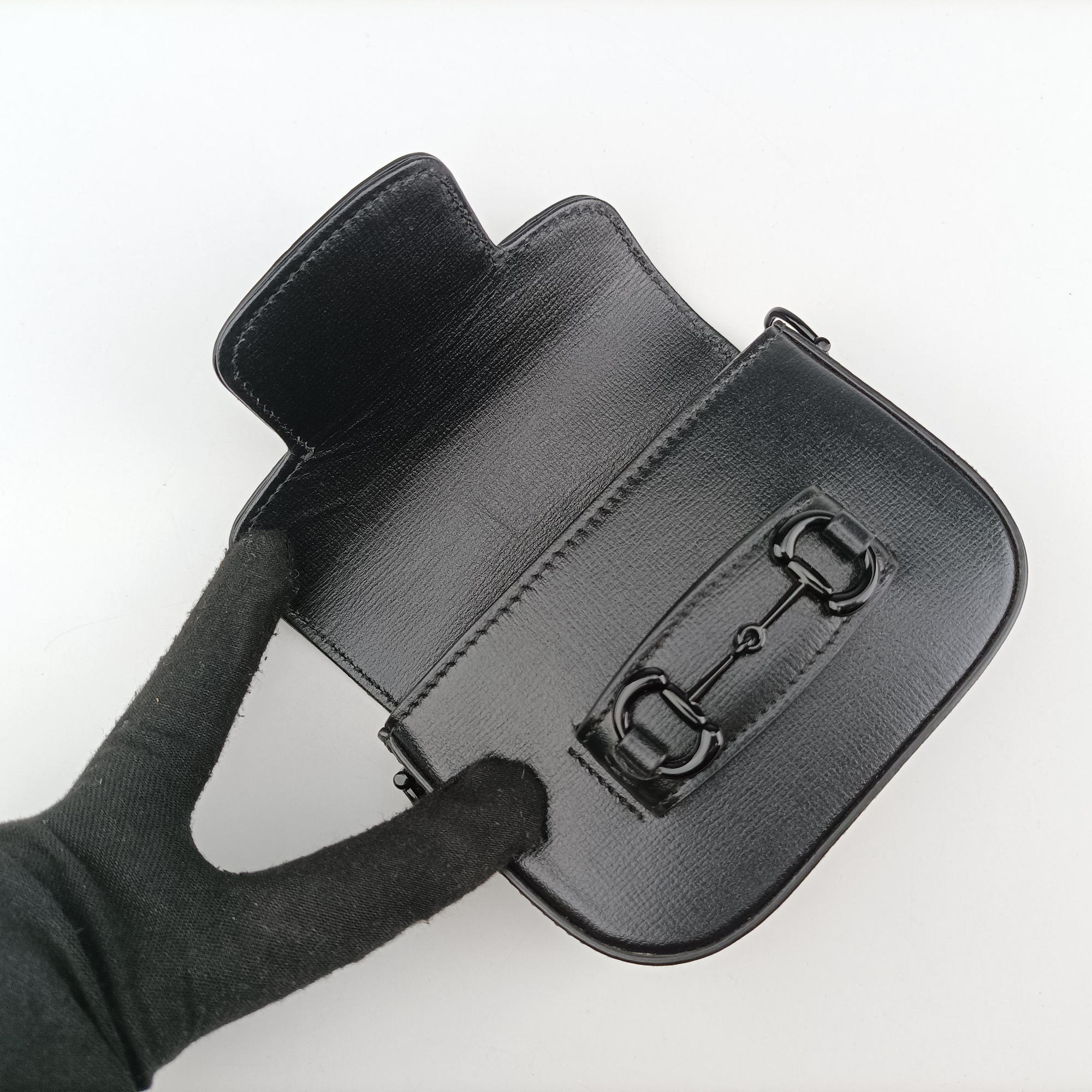 Pre-owned Gucci Horsebit Black Leather 726863 shoulderbag | stylenewstar