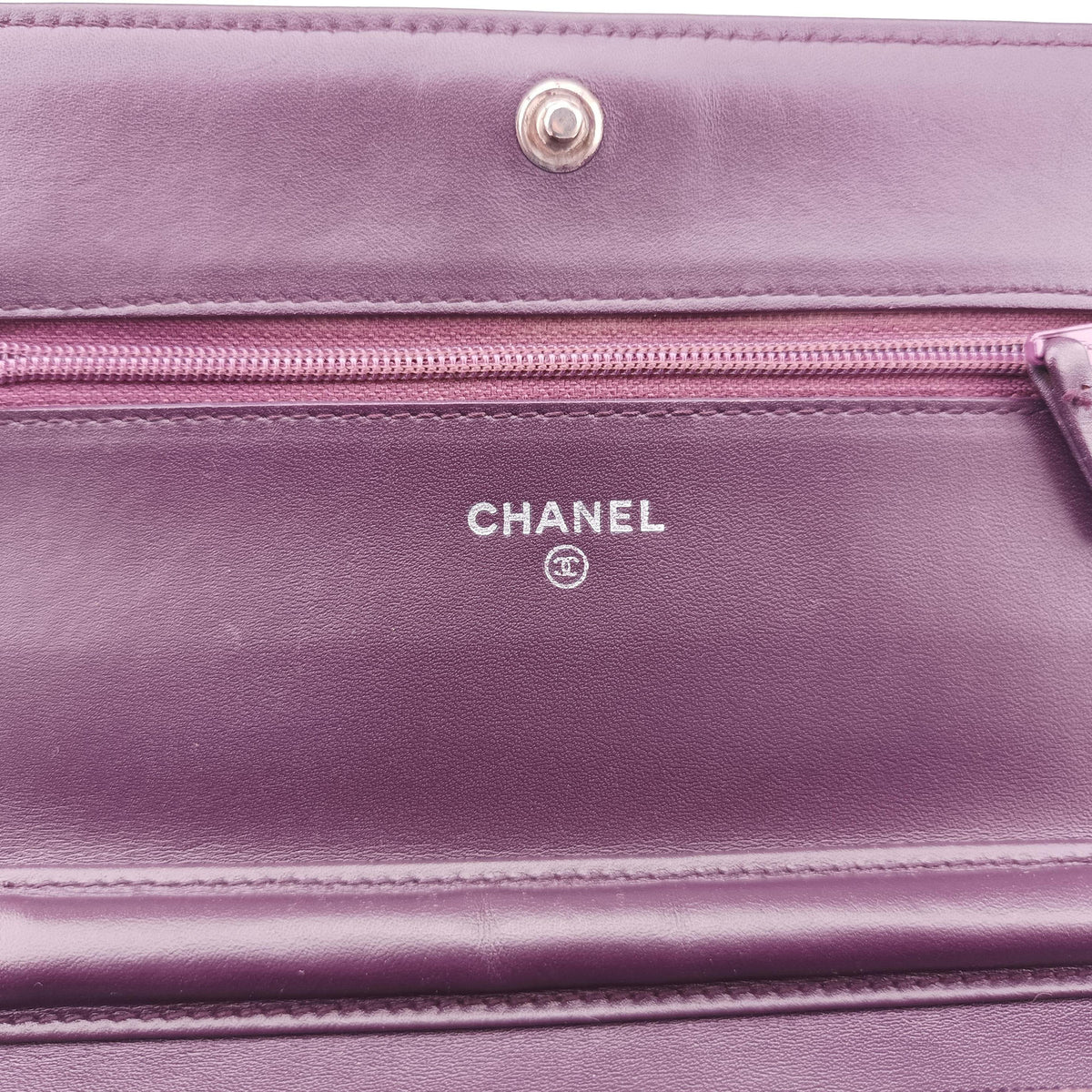 Secondhand Chanel BOY CHANEL Chain Wallet Purple velour A68911 shoulderbag | stylenewstar