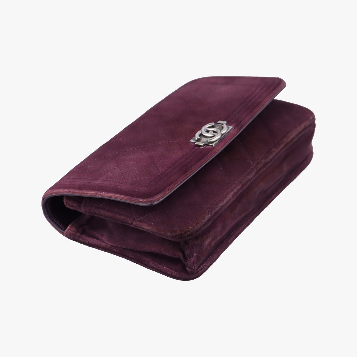 Secondhand Chanel BOY CHANEL Chain Wallet Purple velour A68911 shoulderbag | stylenewstar