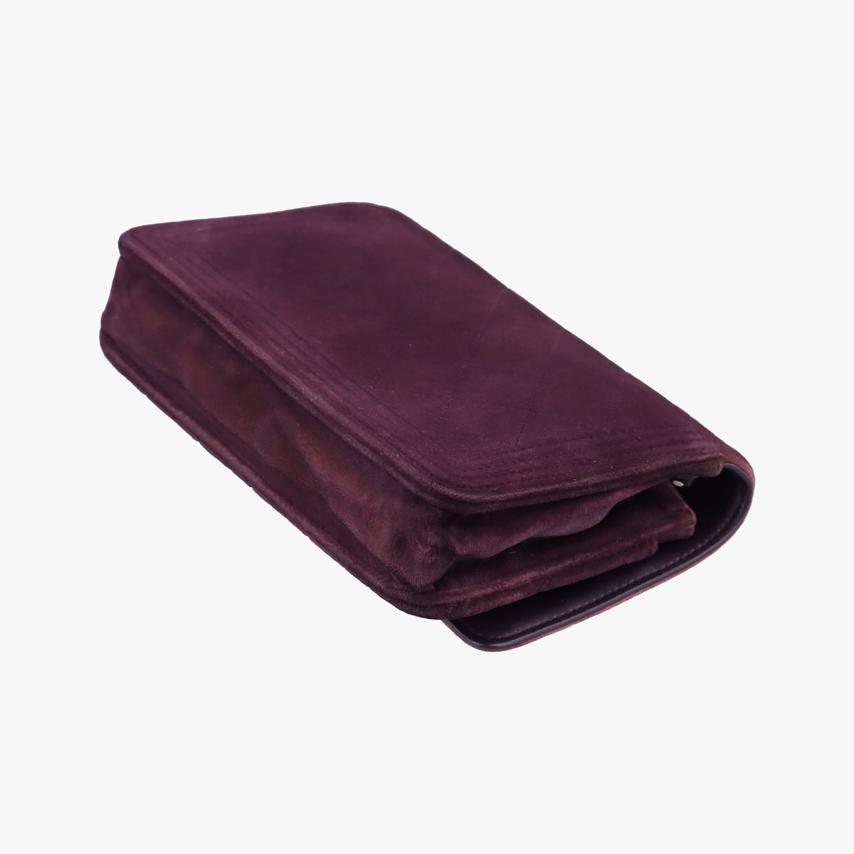 Secondhand Chanel BOY CHANEL Chain Wallet Purple velour A68911 shoulderbag | stylenewstar