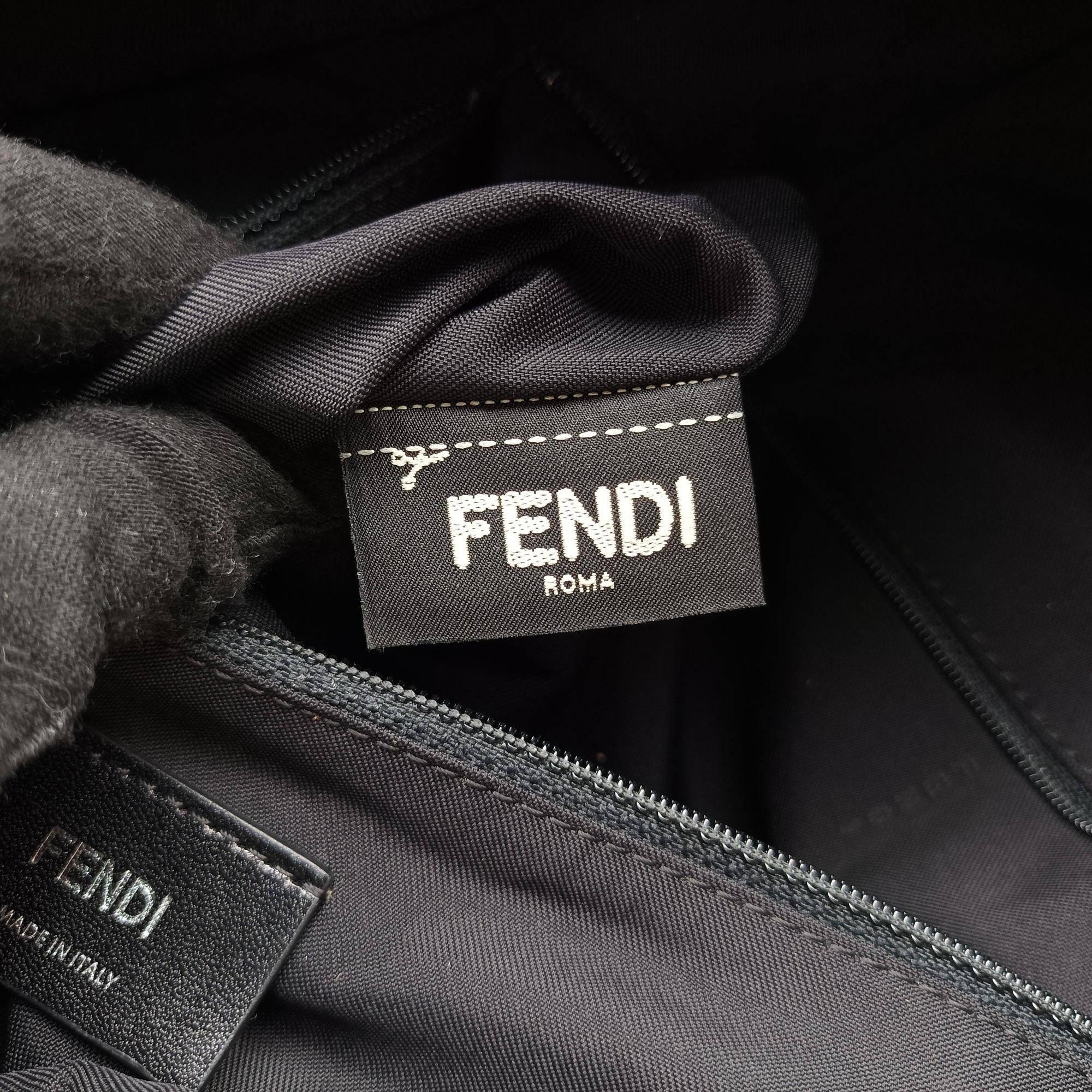 Pre-owned Fendi monster bag bugs Red x Black Nylon×leather 7VZ012 backpack/rucksack | stylenewstar