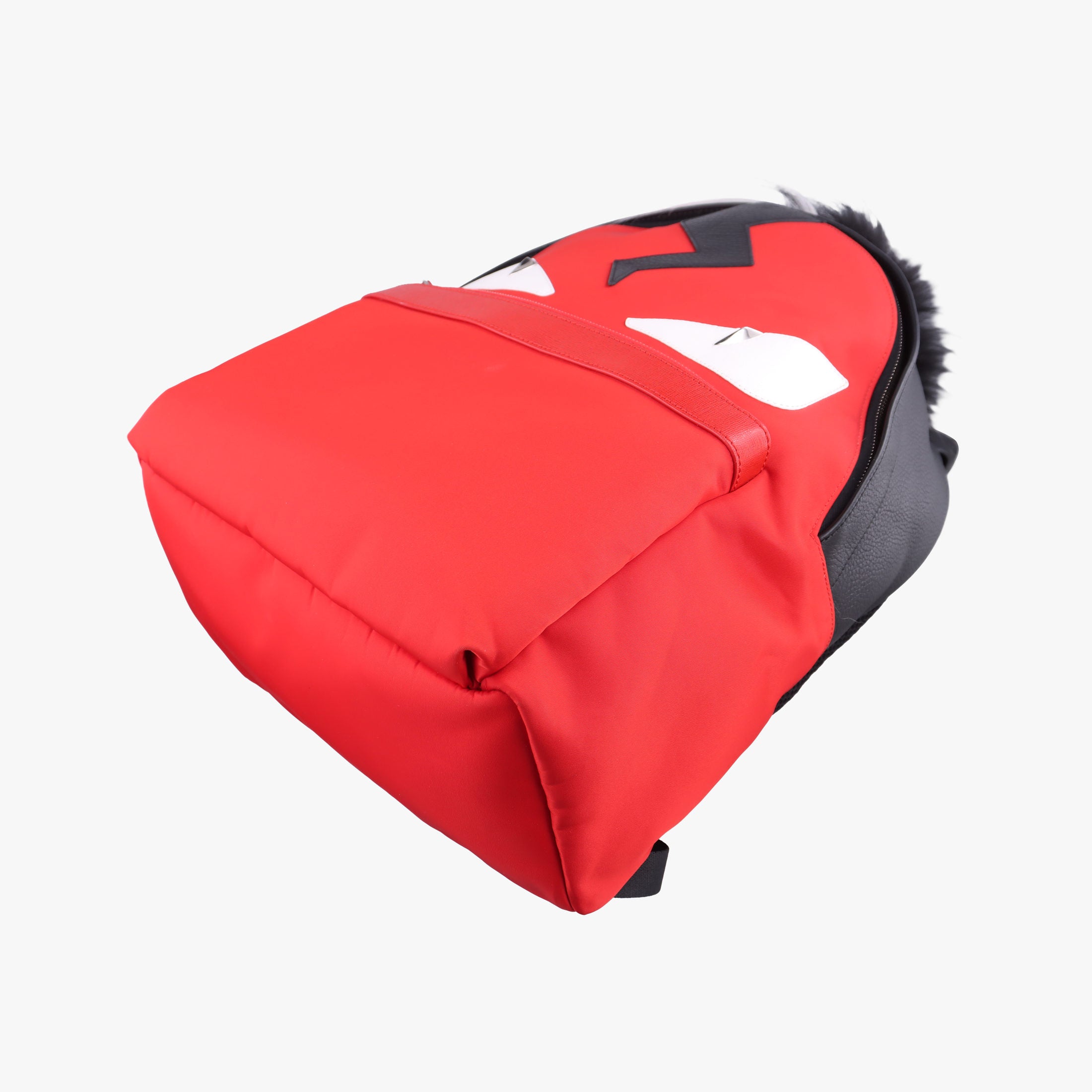 Pre-owned Fendi monster bag bugs Red x Black Nylon×leather 7VZ012 backpack/rucksack | stylenewstar