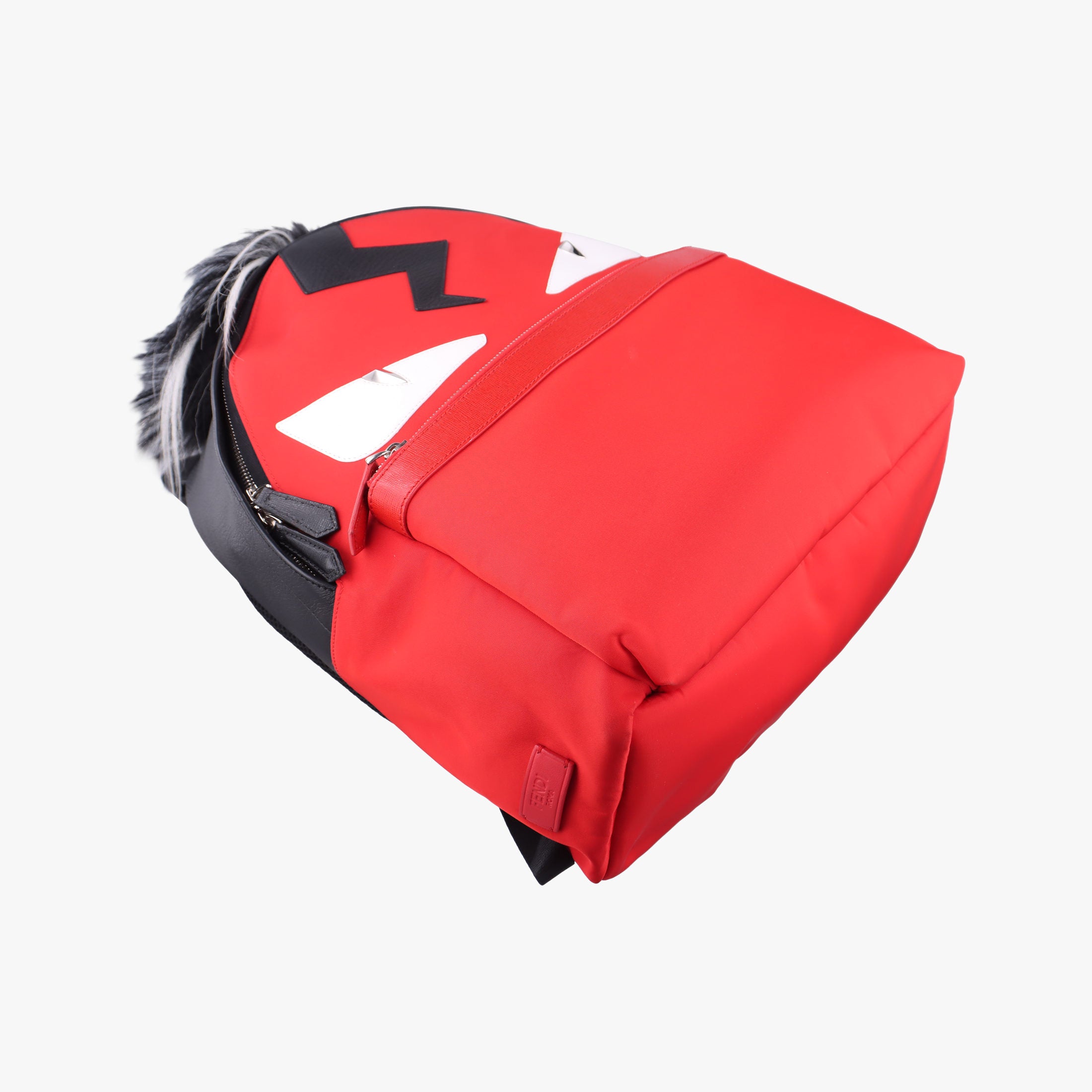 Pre-owned Fendi monster bag bugs Red x Black Nylon×leather 7VZ012 backpack/rucksack | stylenewstar