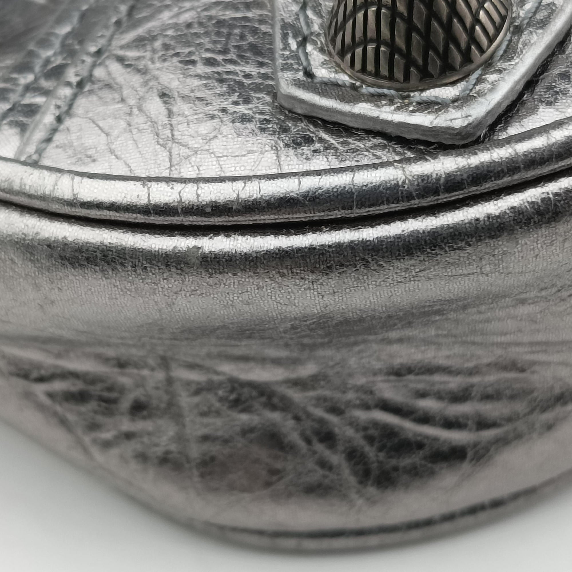 Secondhand Balenciaga Le Cagole mini Silver lambskin  shoulderbag | stylenewstar